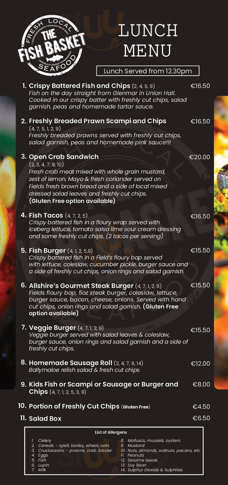 Main Menu - The Fish Basket