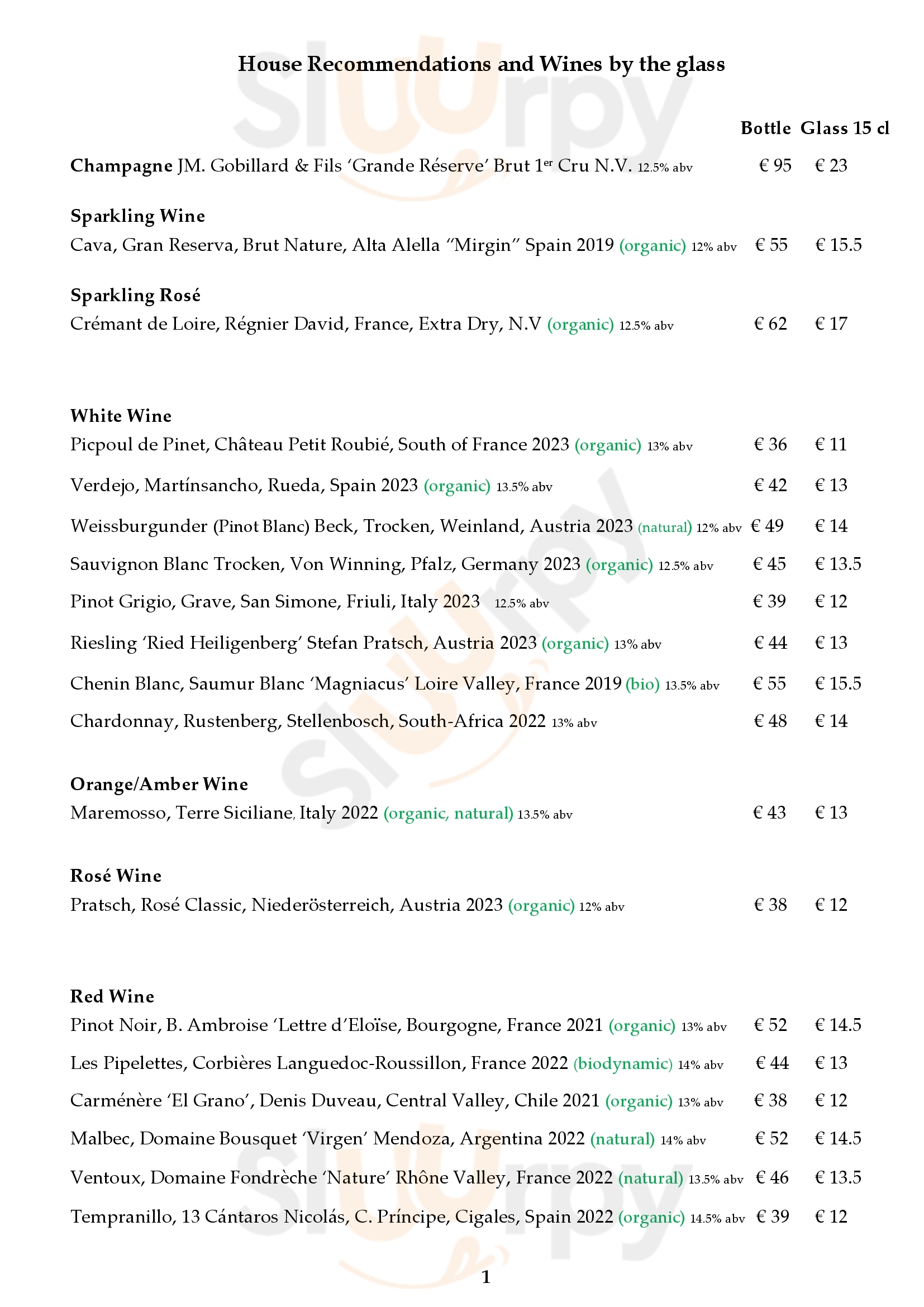 Ballymaloe House Restaurant Shanagarry Menu - 1