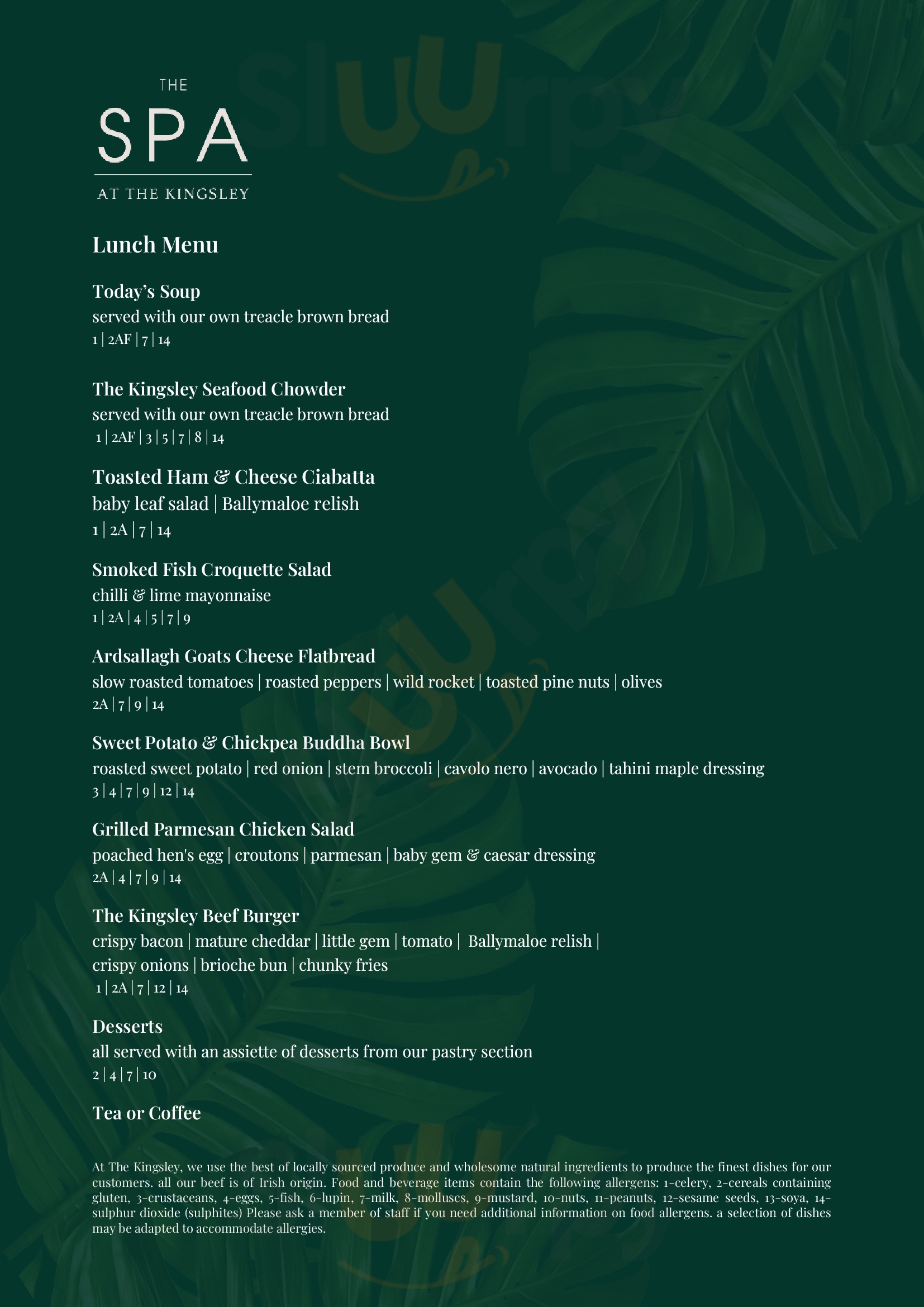 Main Menu - The Springboard Restaurant