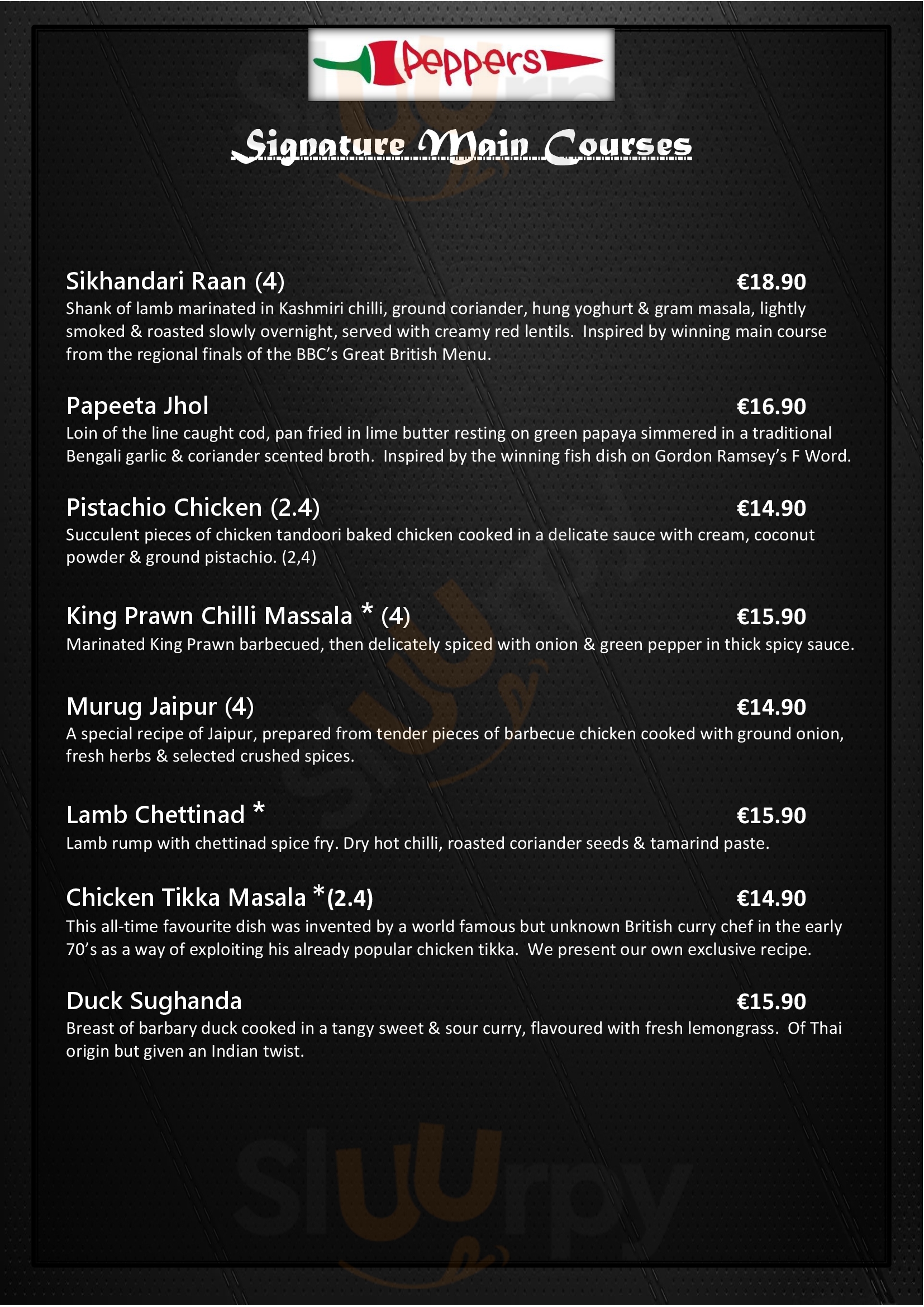 Peppers Restaurant Waterford Menu - 1