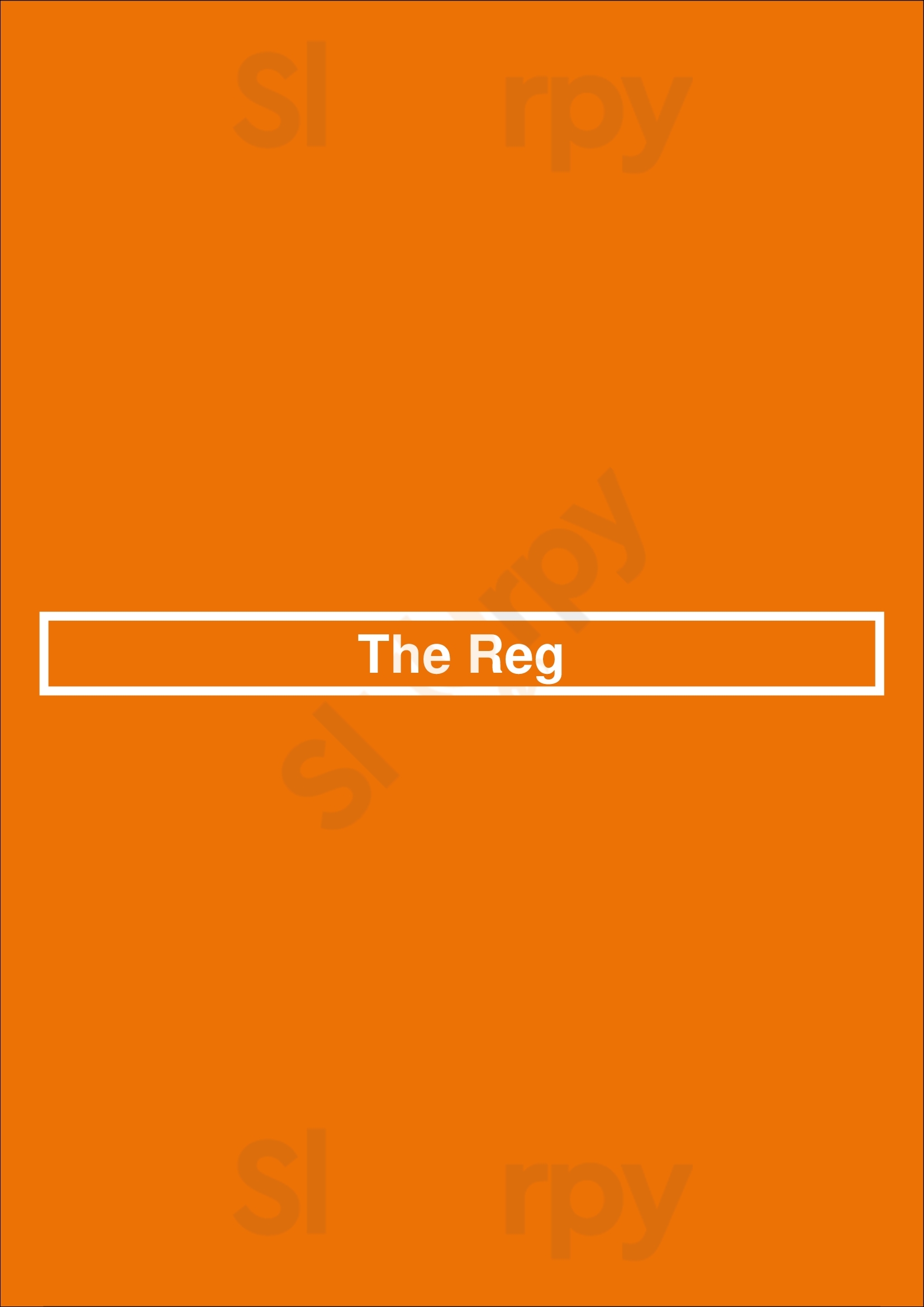 The Reg Waterford Menu - 1