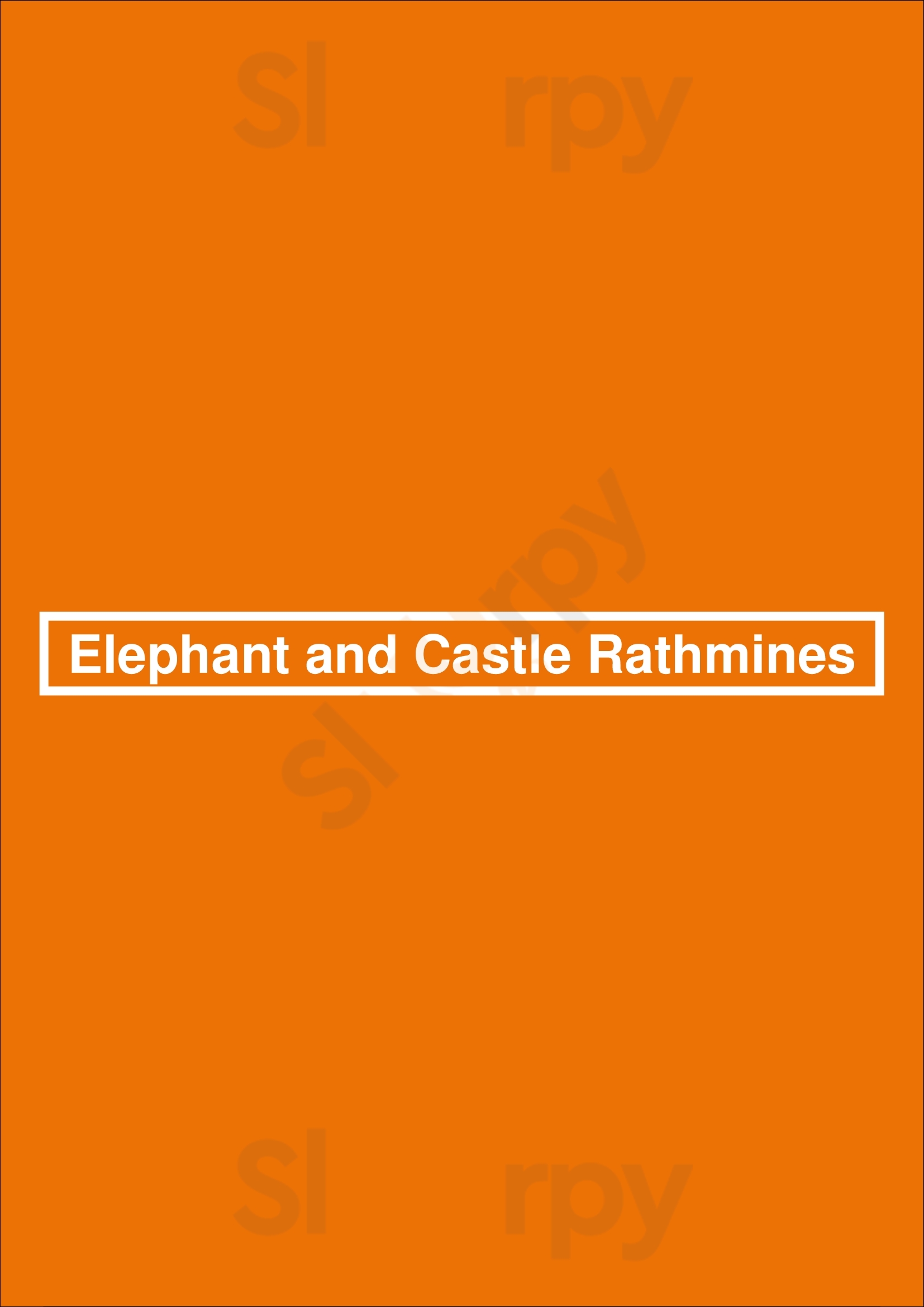 Elephant And Castle Rathmines Dublin Menu - 1