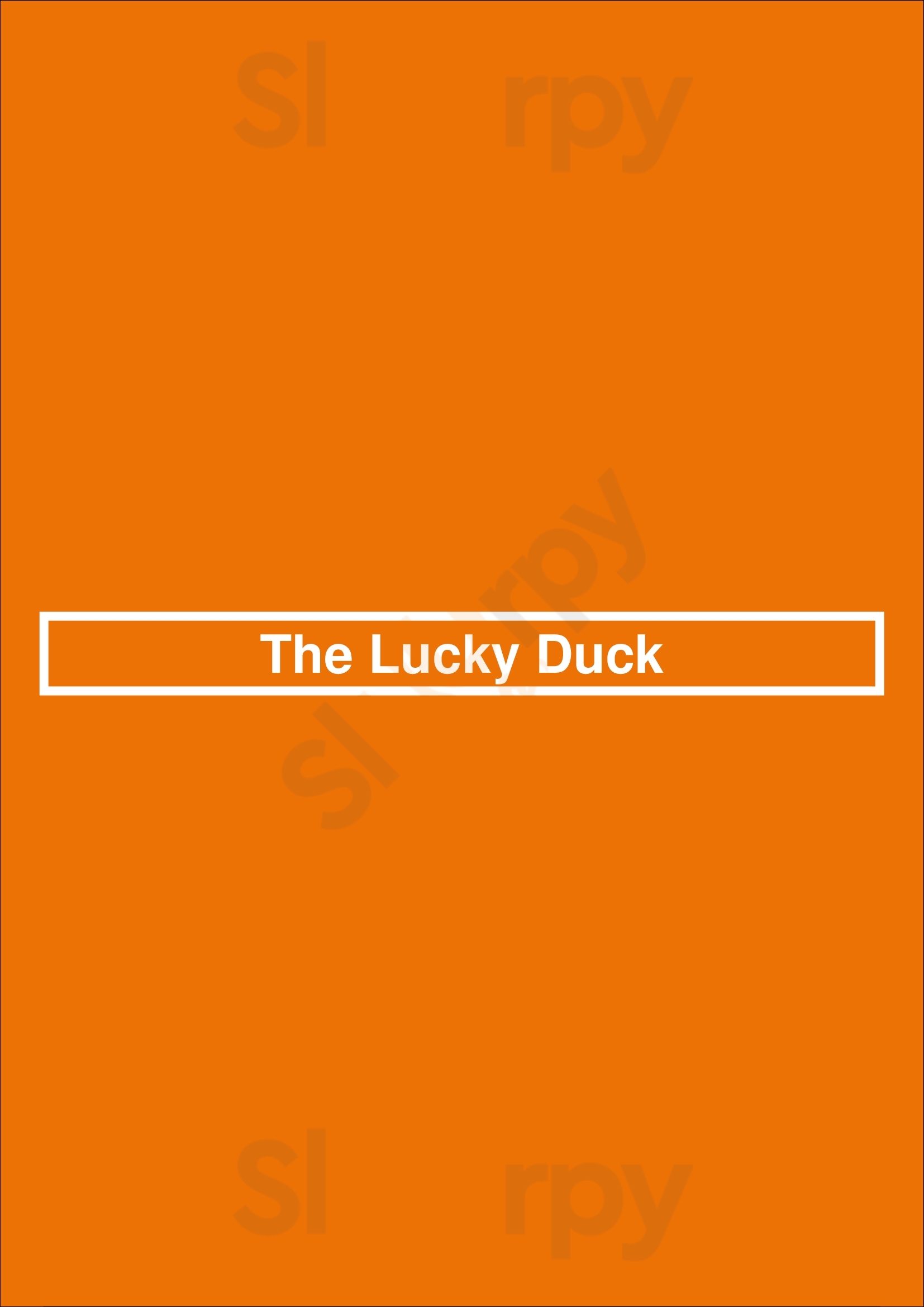 The Lucky Duck Dublin Menu - 1