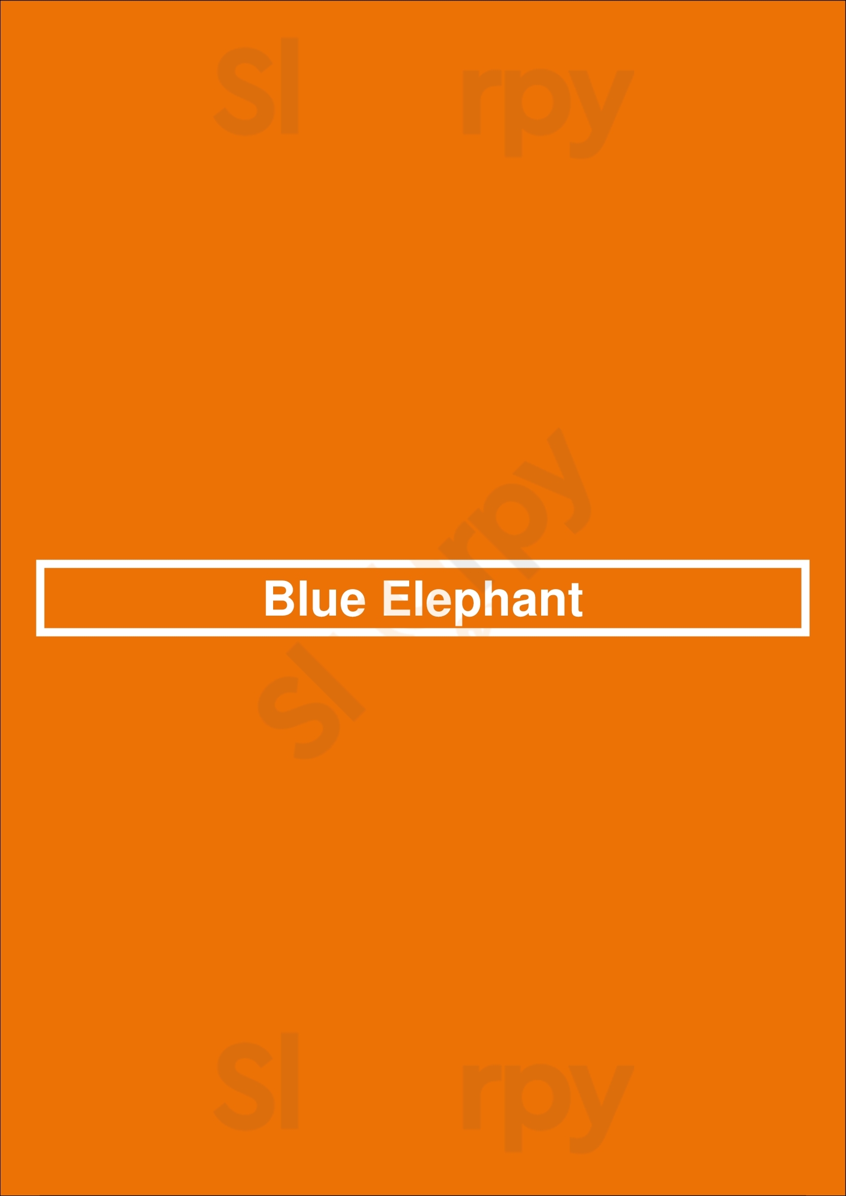 Blue Elephant Dublin Menu - 1