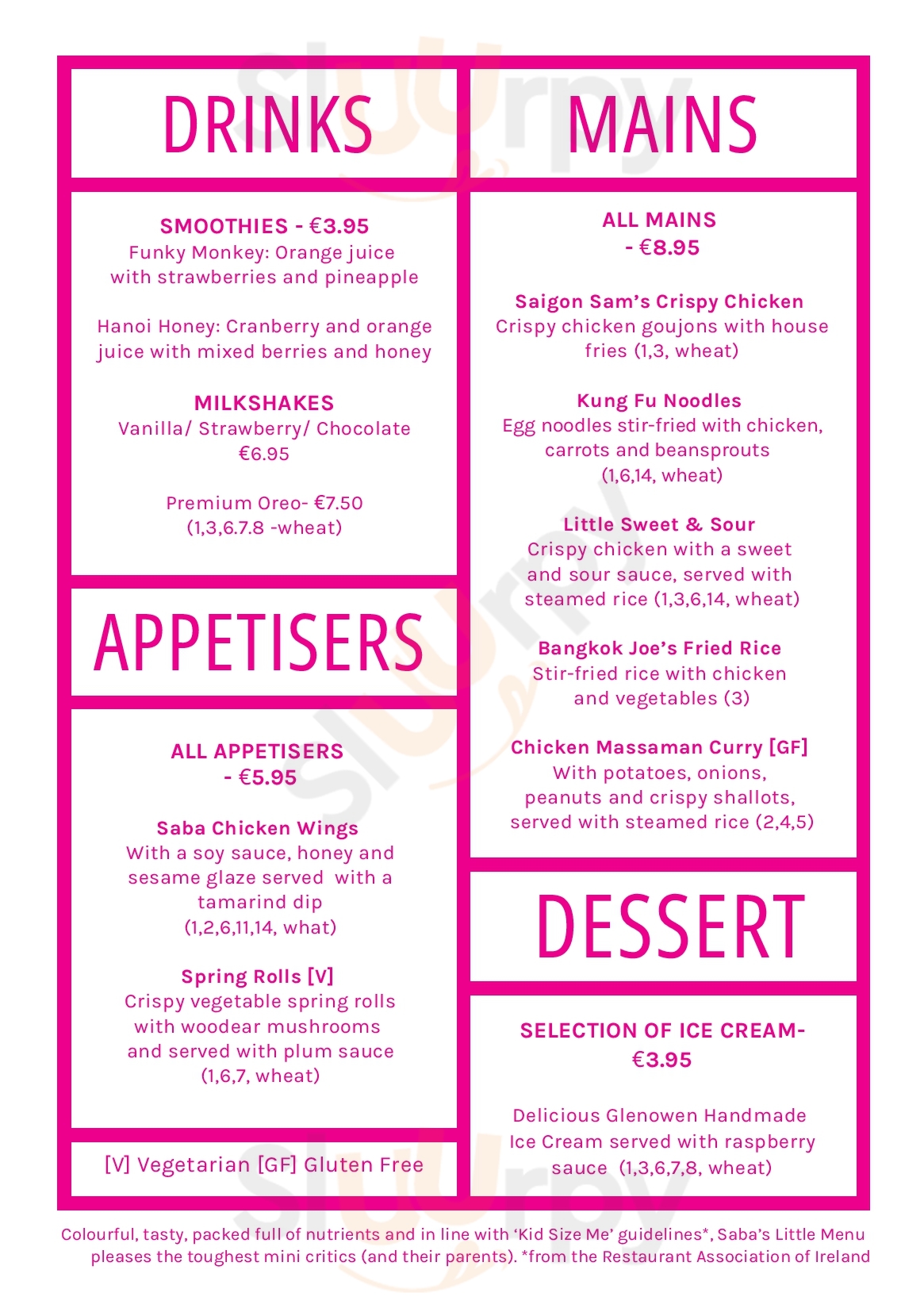 The Grange Dublin Menu - 1