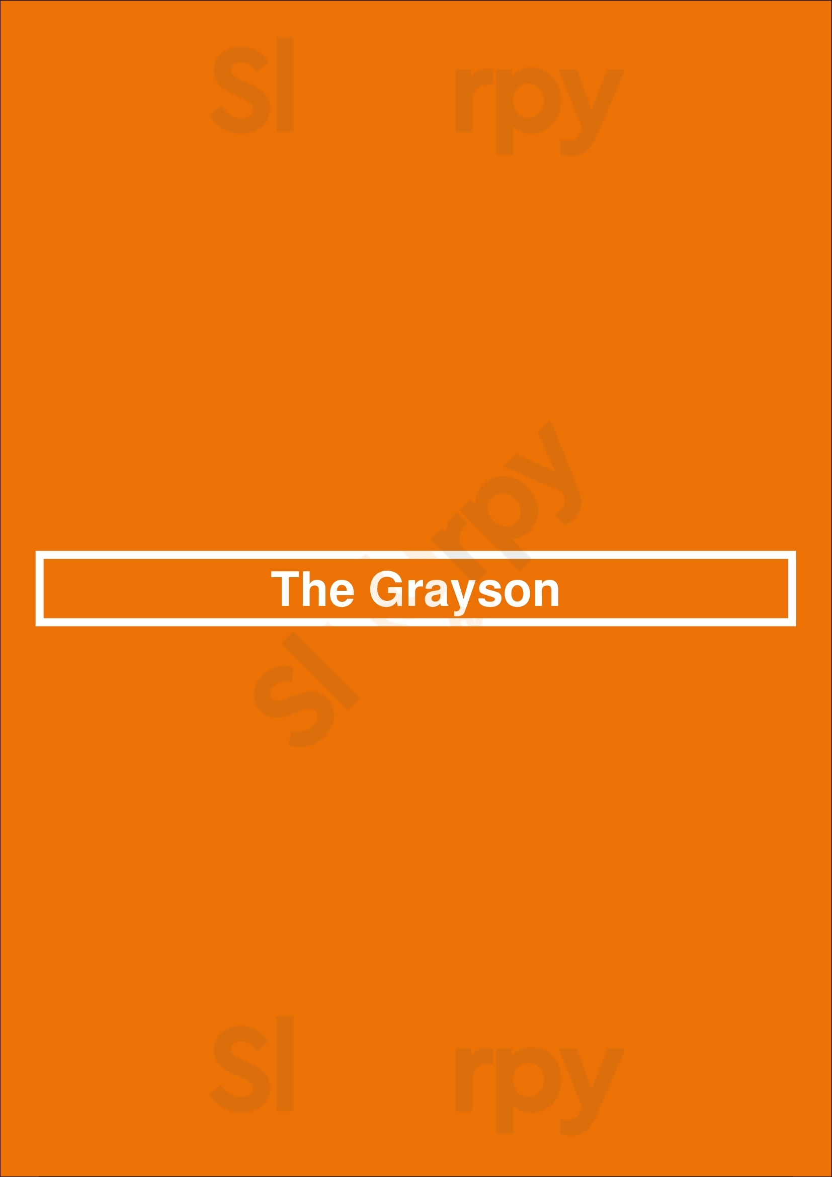 The Grayson Dublin Menu - 1