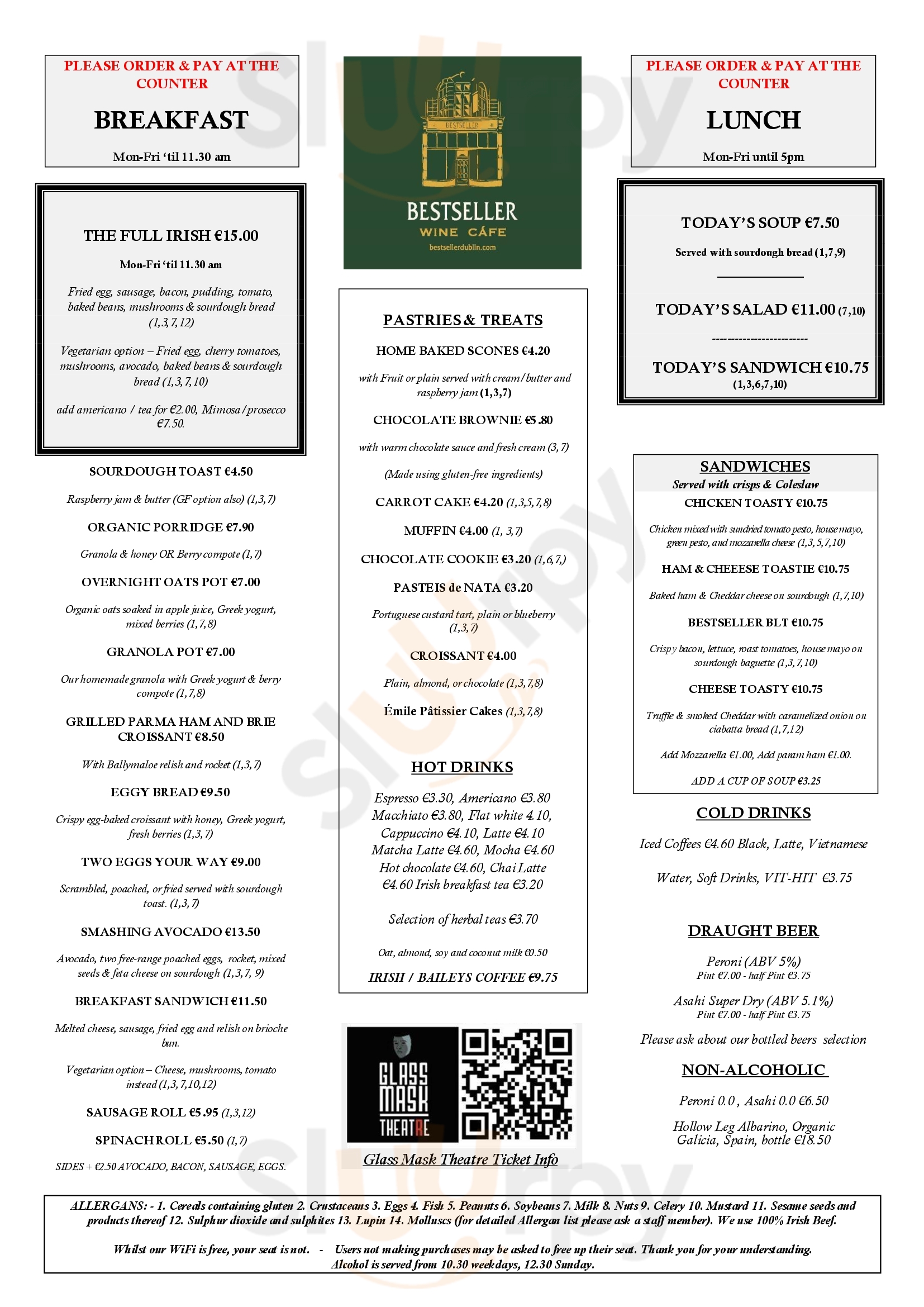 Bestseller Dublin Dublin Menu - 1