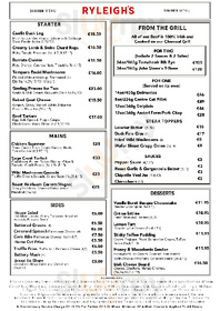 Ryleigh's menu