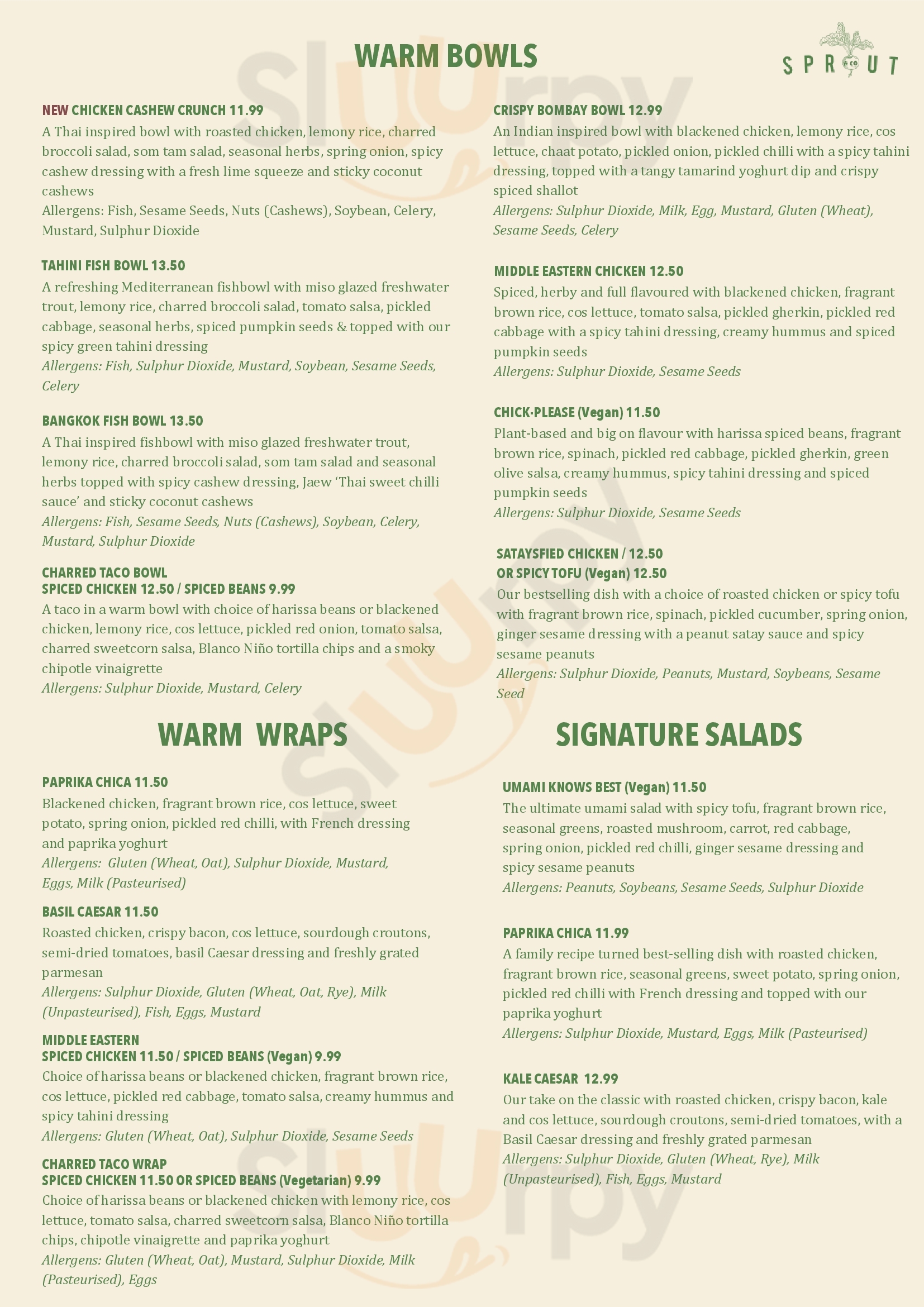 Sprout & Co Dublin Menu - 1
