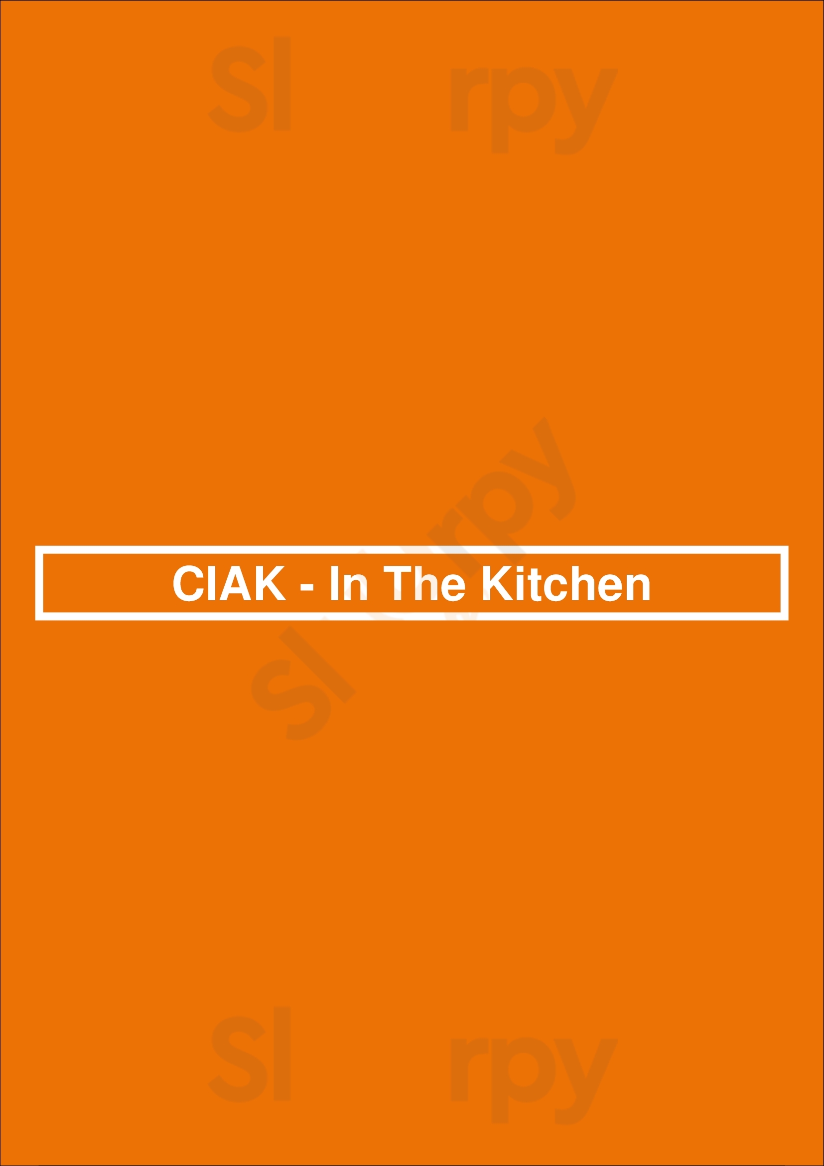 Ciak - In The Kitchen 香港 Menu - 1