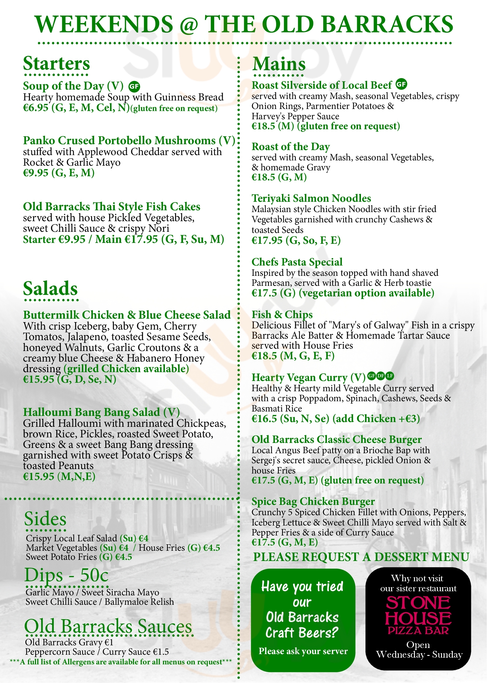 Slice Of Heaven Cafe Tea House And Bakery Athenry Menu - 1