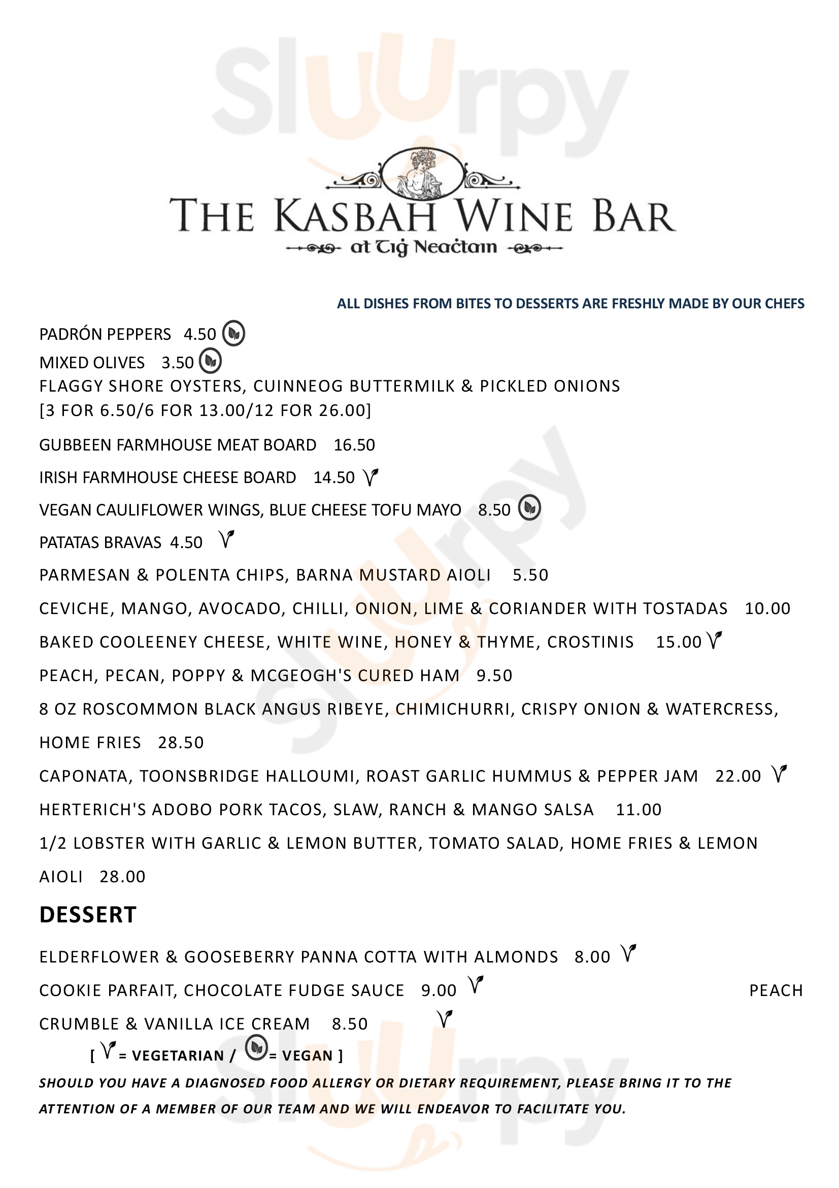 The Kasbah Wine Bar Galway Menu - 1