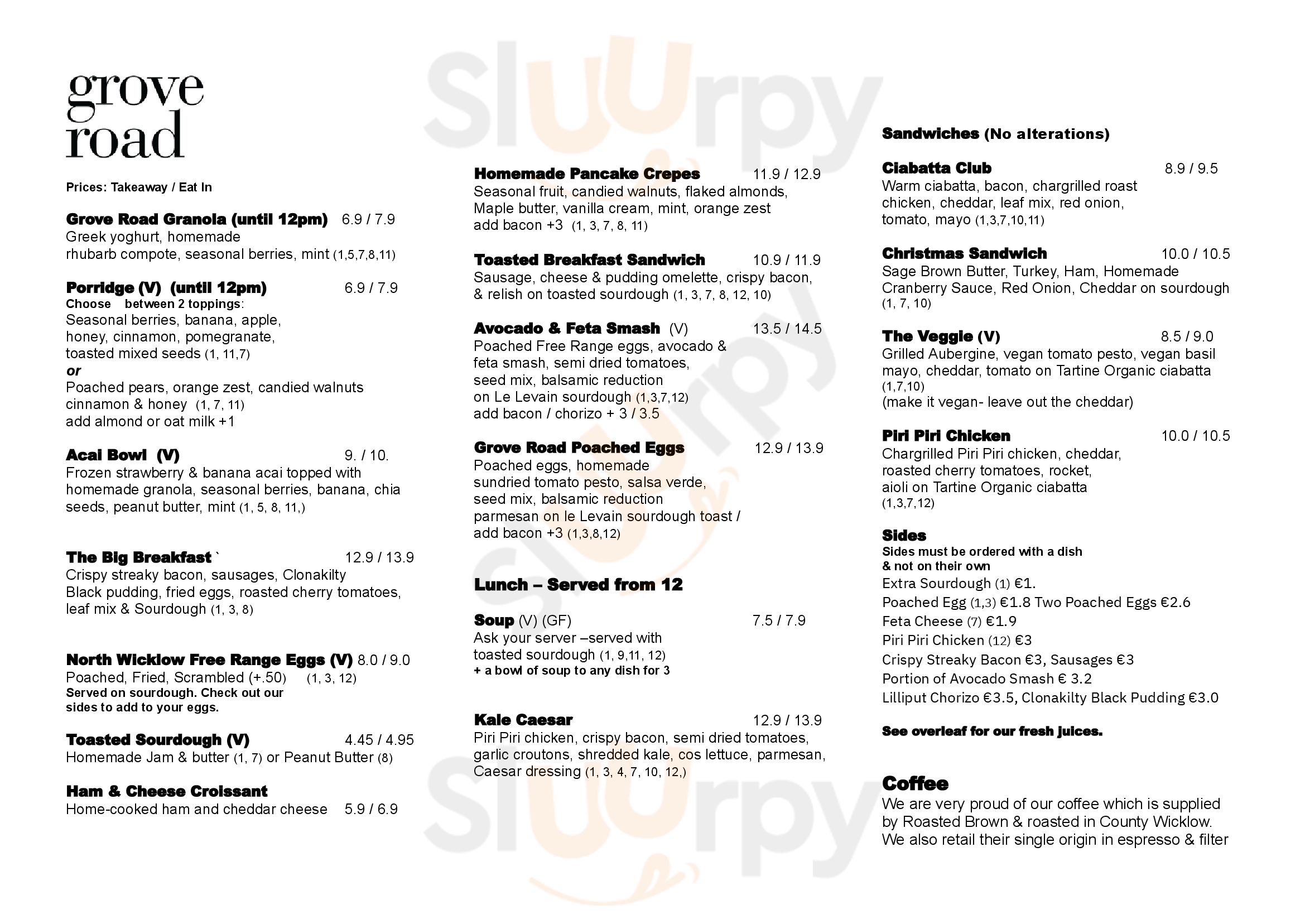 Cafe Brazil Dublin Menu - 1