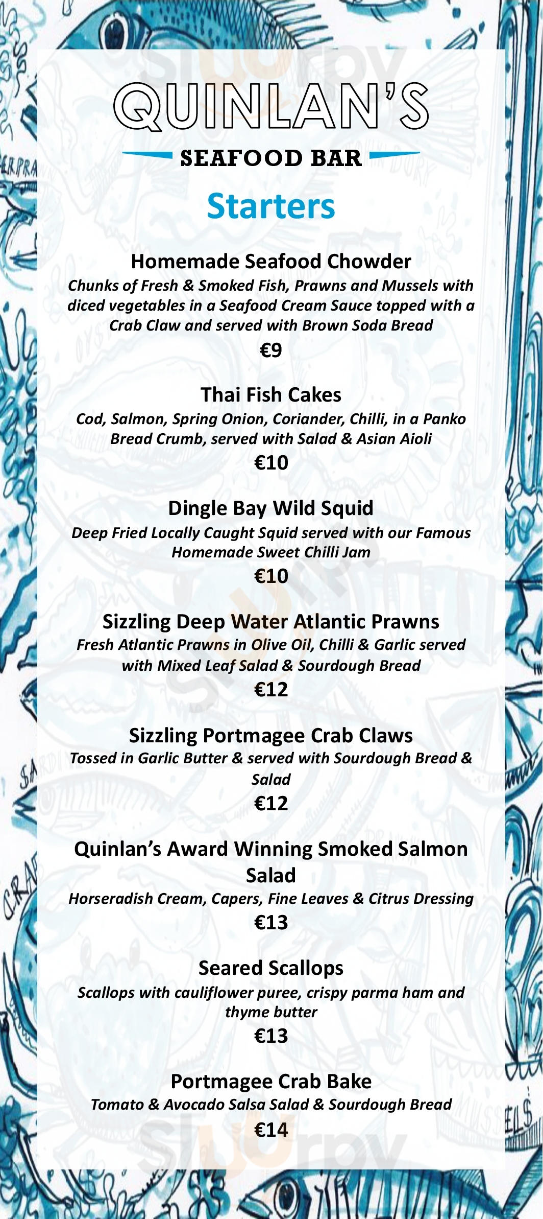 Quinlans Seafood Bar Cork Menu - 1