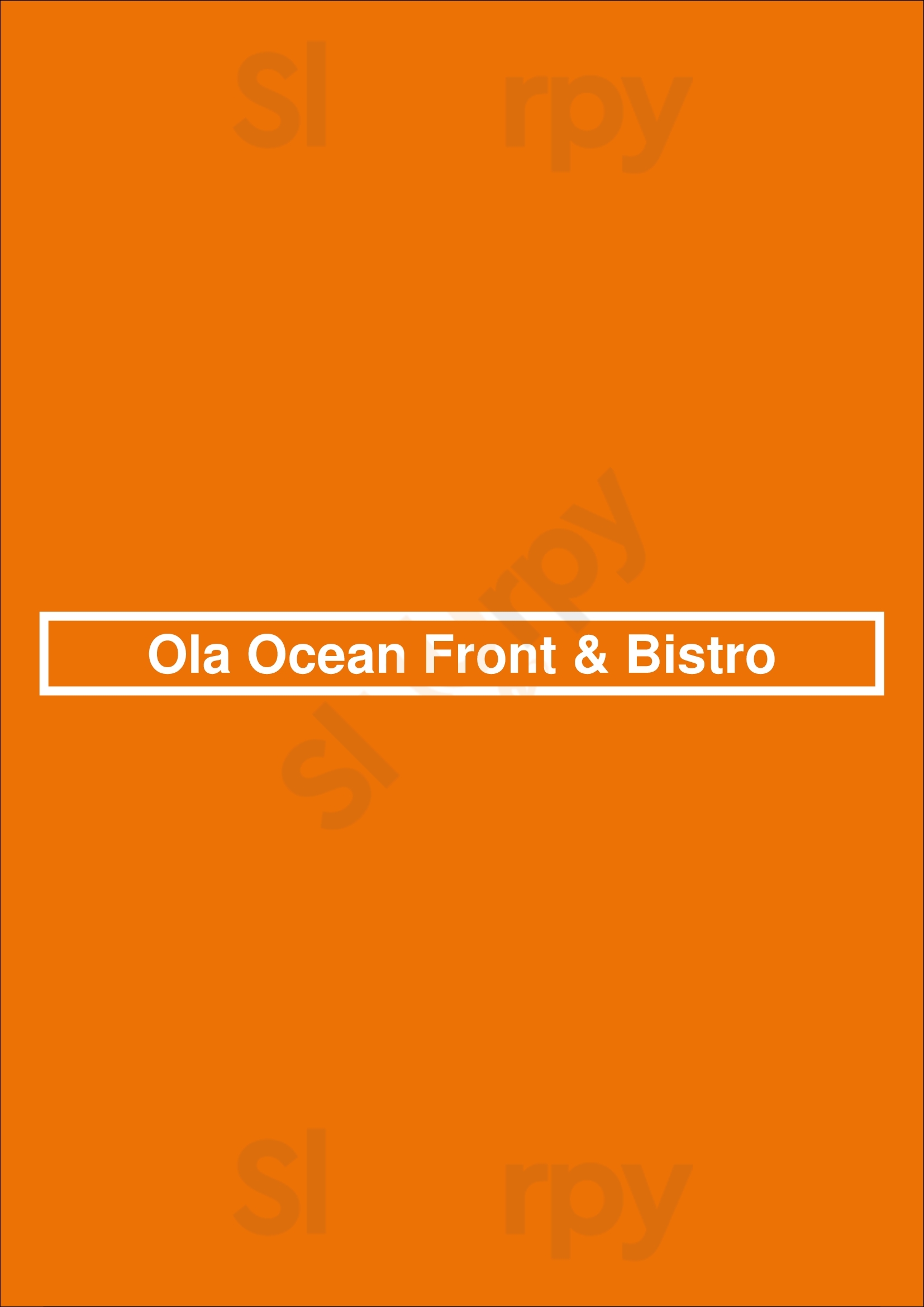 Ola Ocean Front & Bistro San Juan Menu - 1