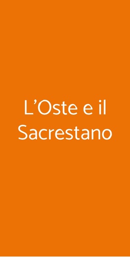 Osteria L'oste E Il Sacrestano, Licata