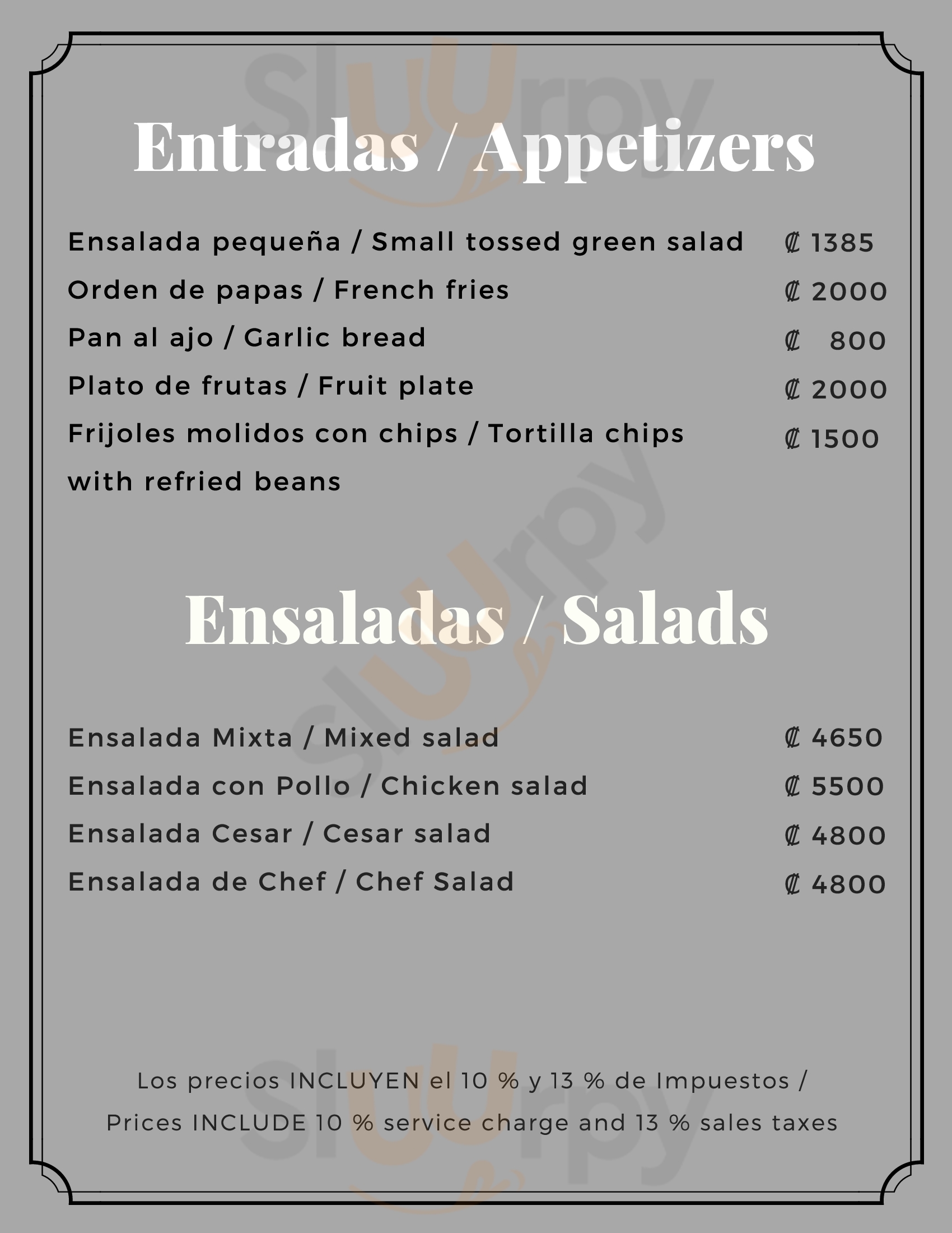 El Ceibo Dominical Menu - 1