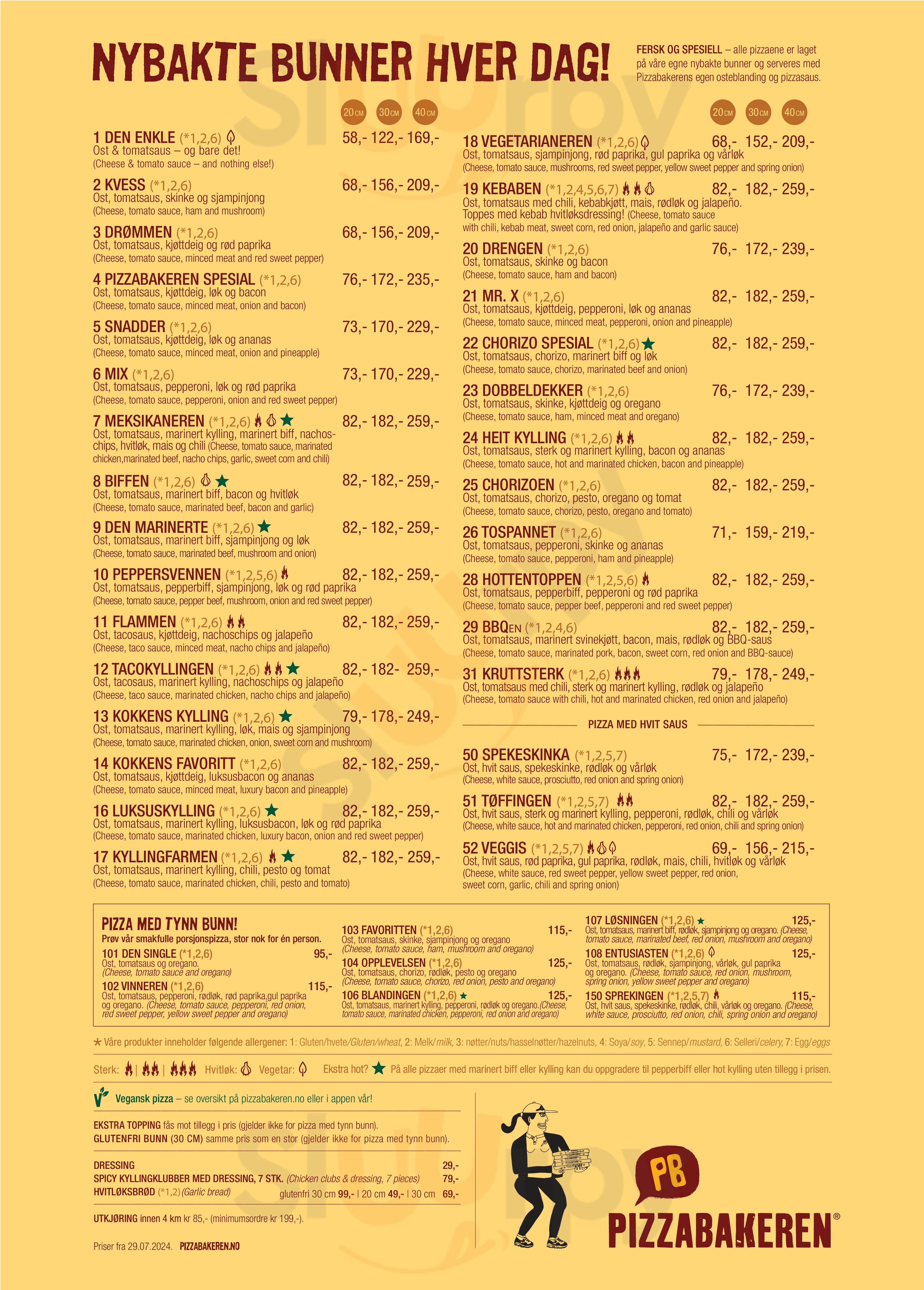 Pizzabakeren Orkanger Orkanger Menu - 1