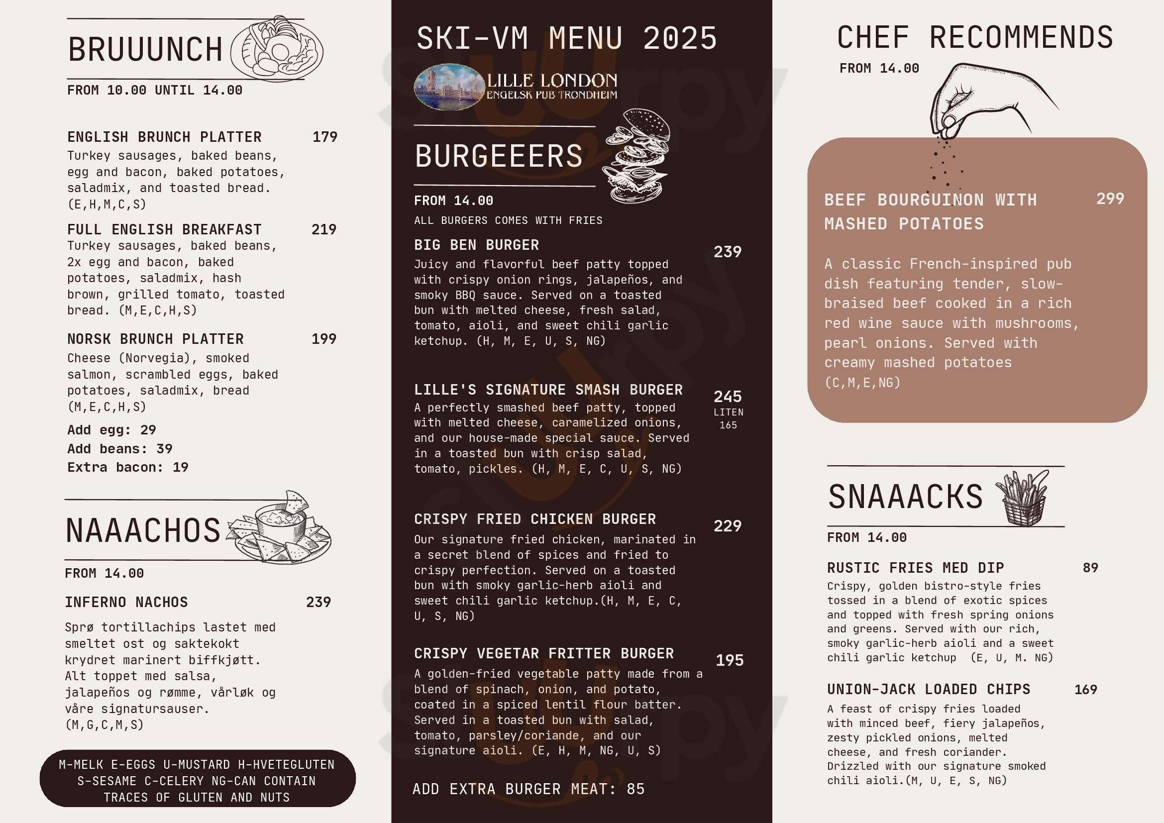 Lille London Pub Trondheim Menu - 1