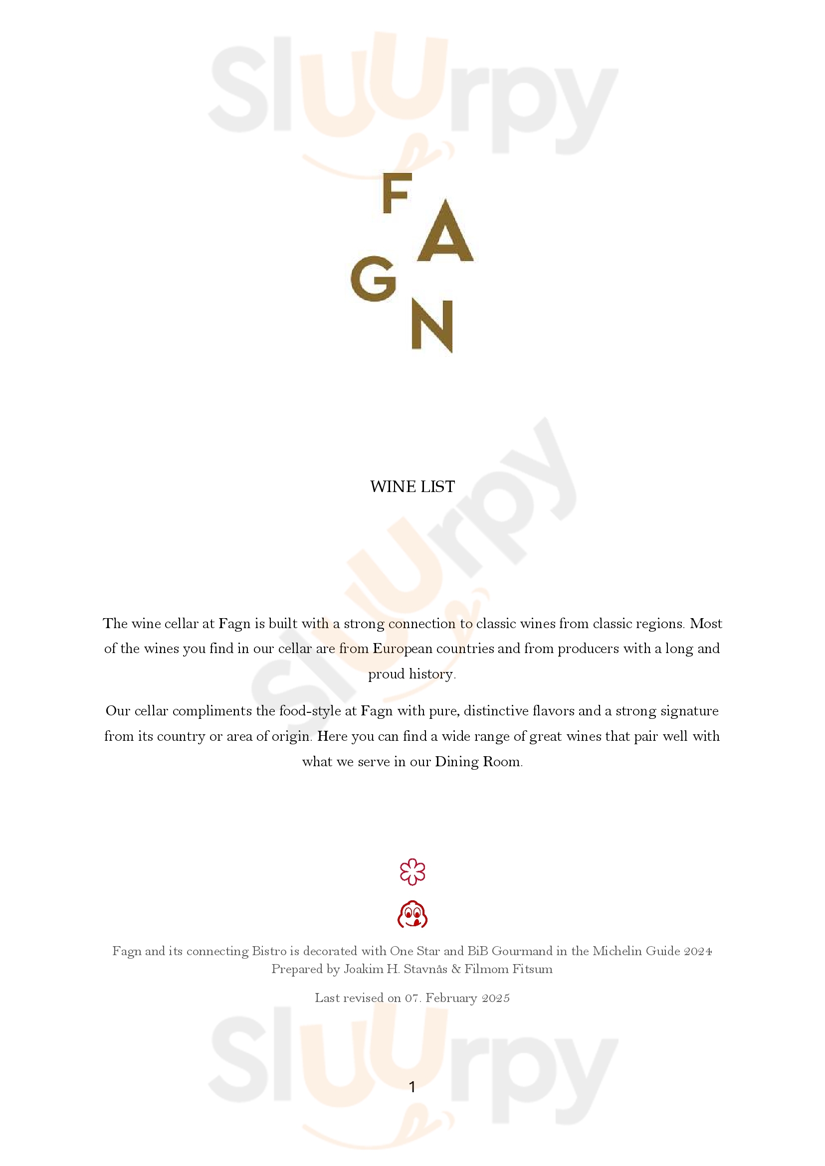 Fagn Bistro Trondheim Menu - 1