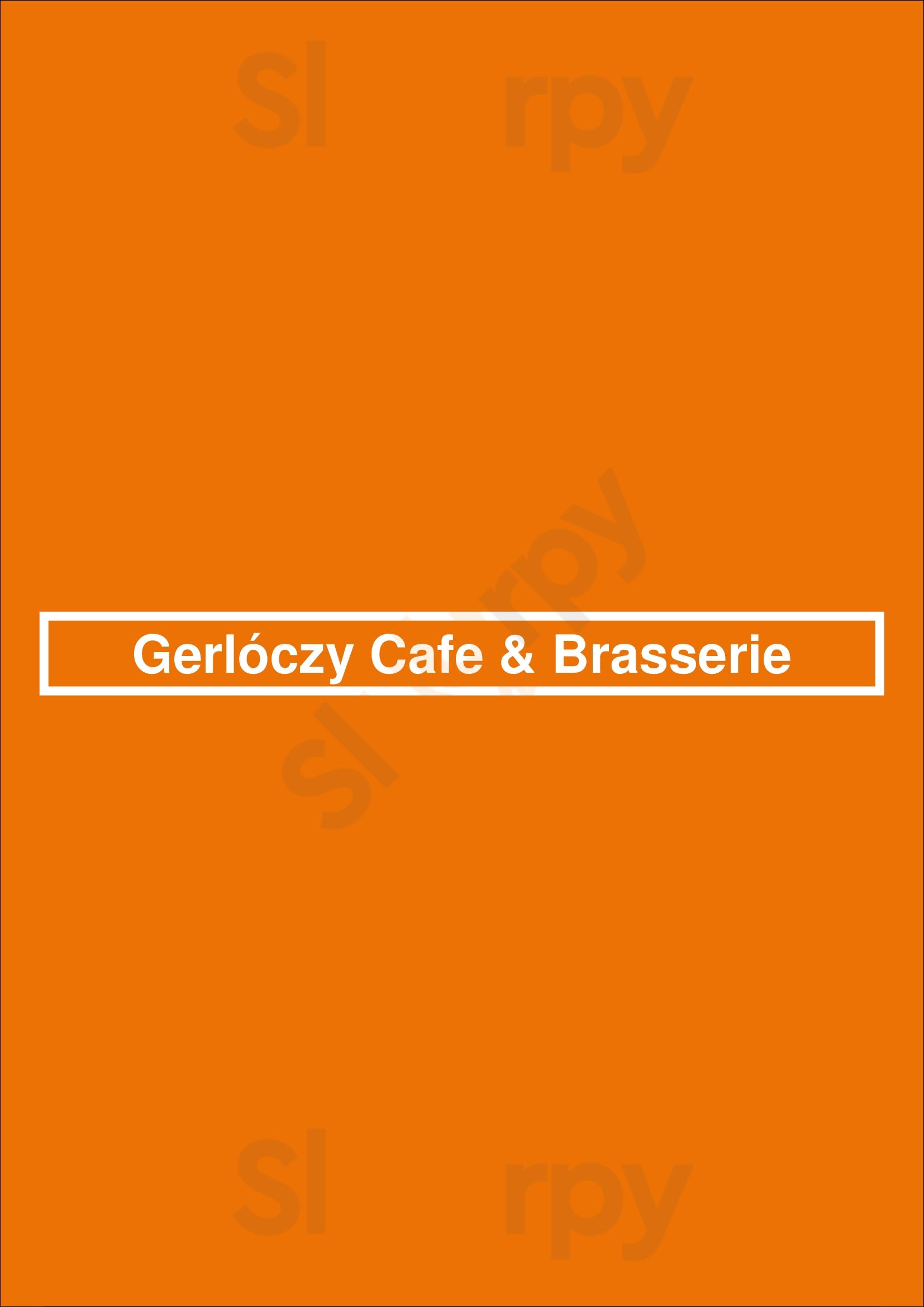 Gerlóczy Cafe & Brasserie Budapest Menu - 1