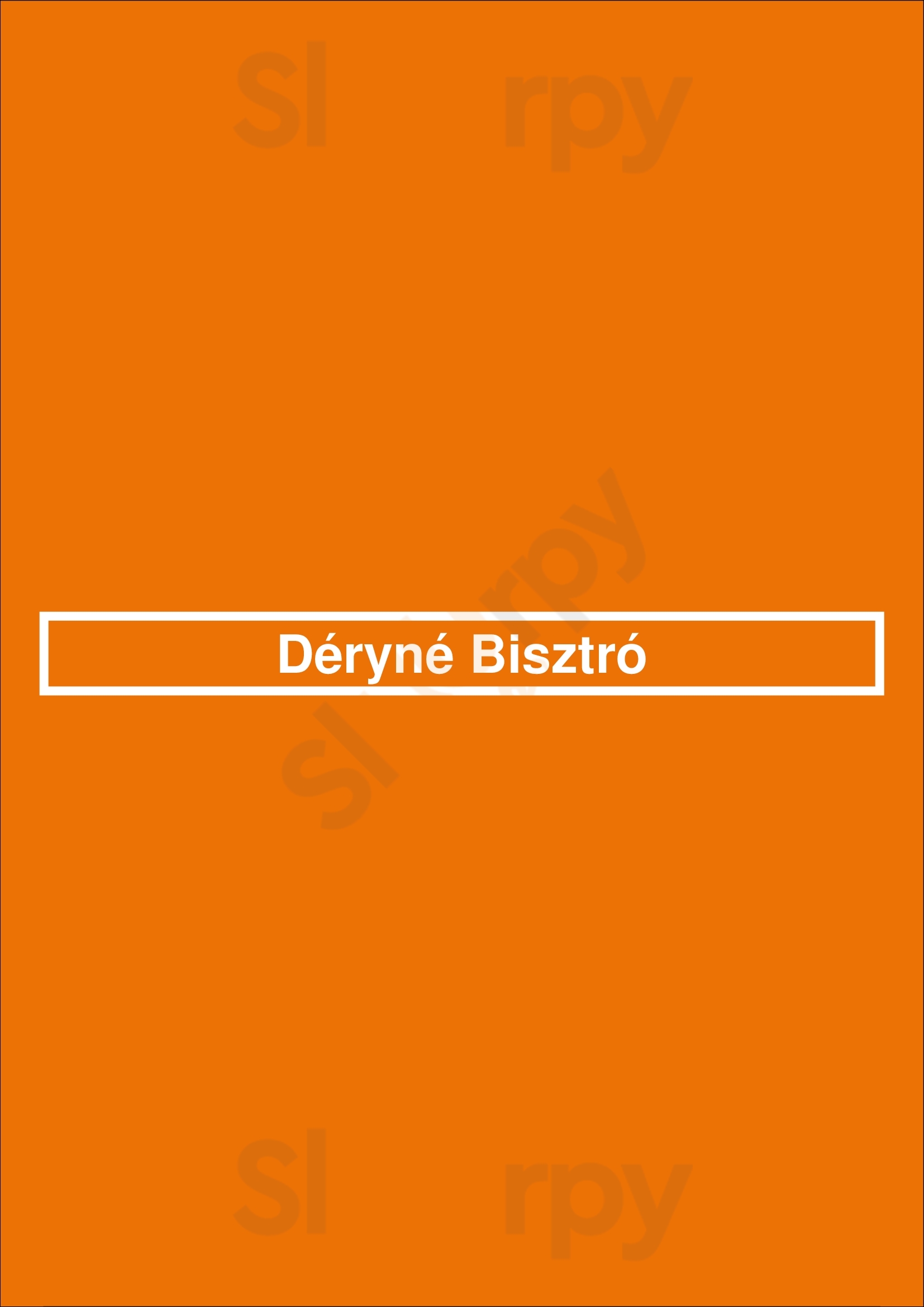 Déryné Bisztró Budapest Menu - 1