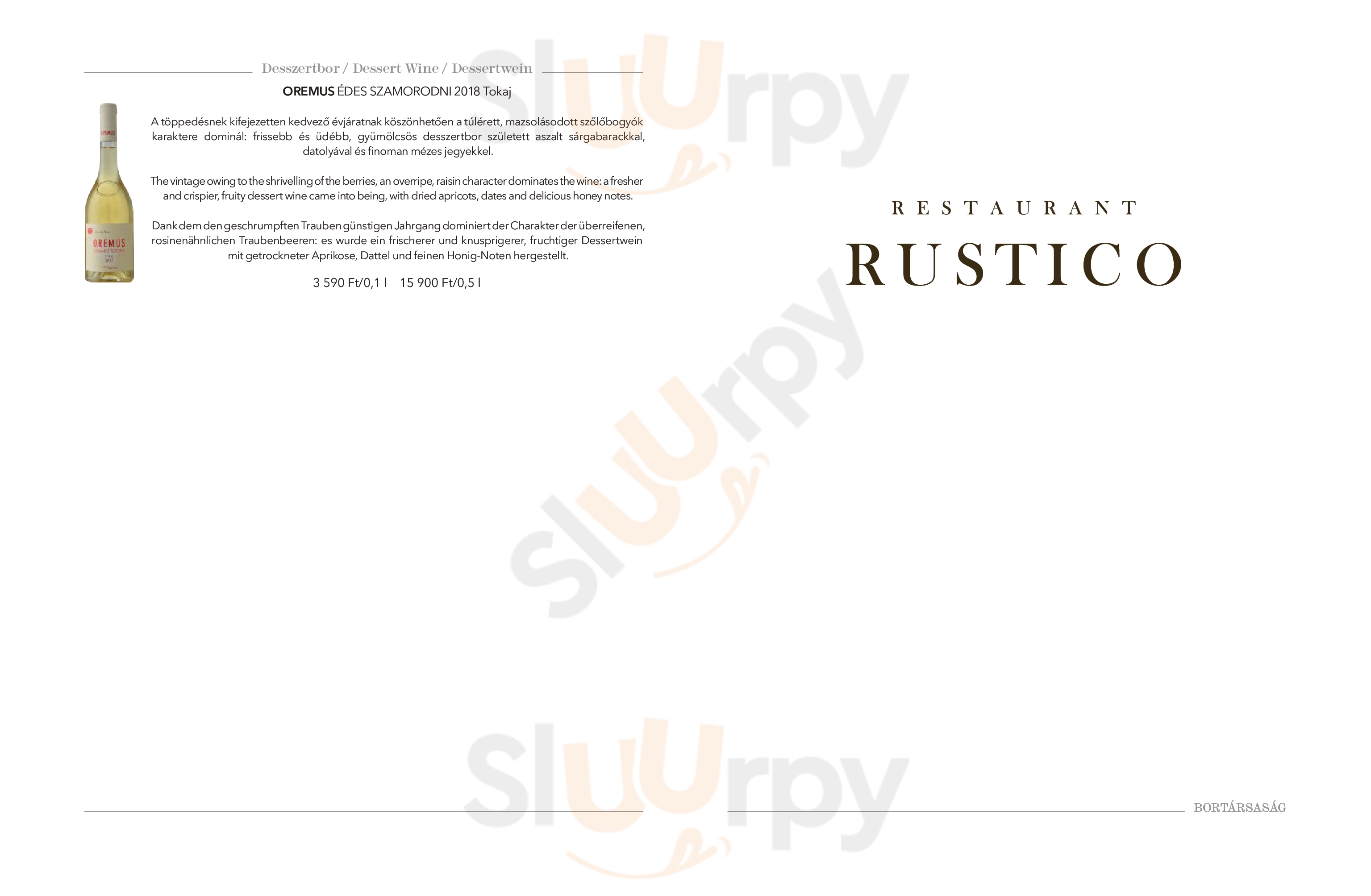 Rustico Budapest Menu - 1