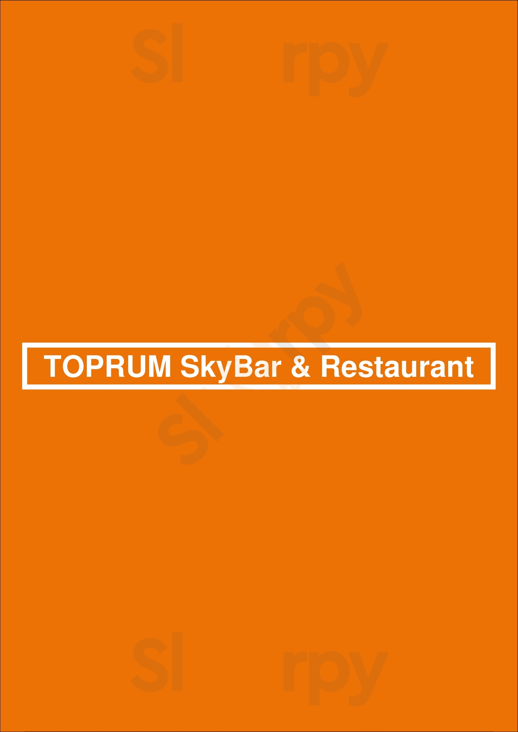 Toprum Skybar & Restaurant Budapest Menu - 1