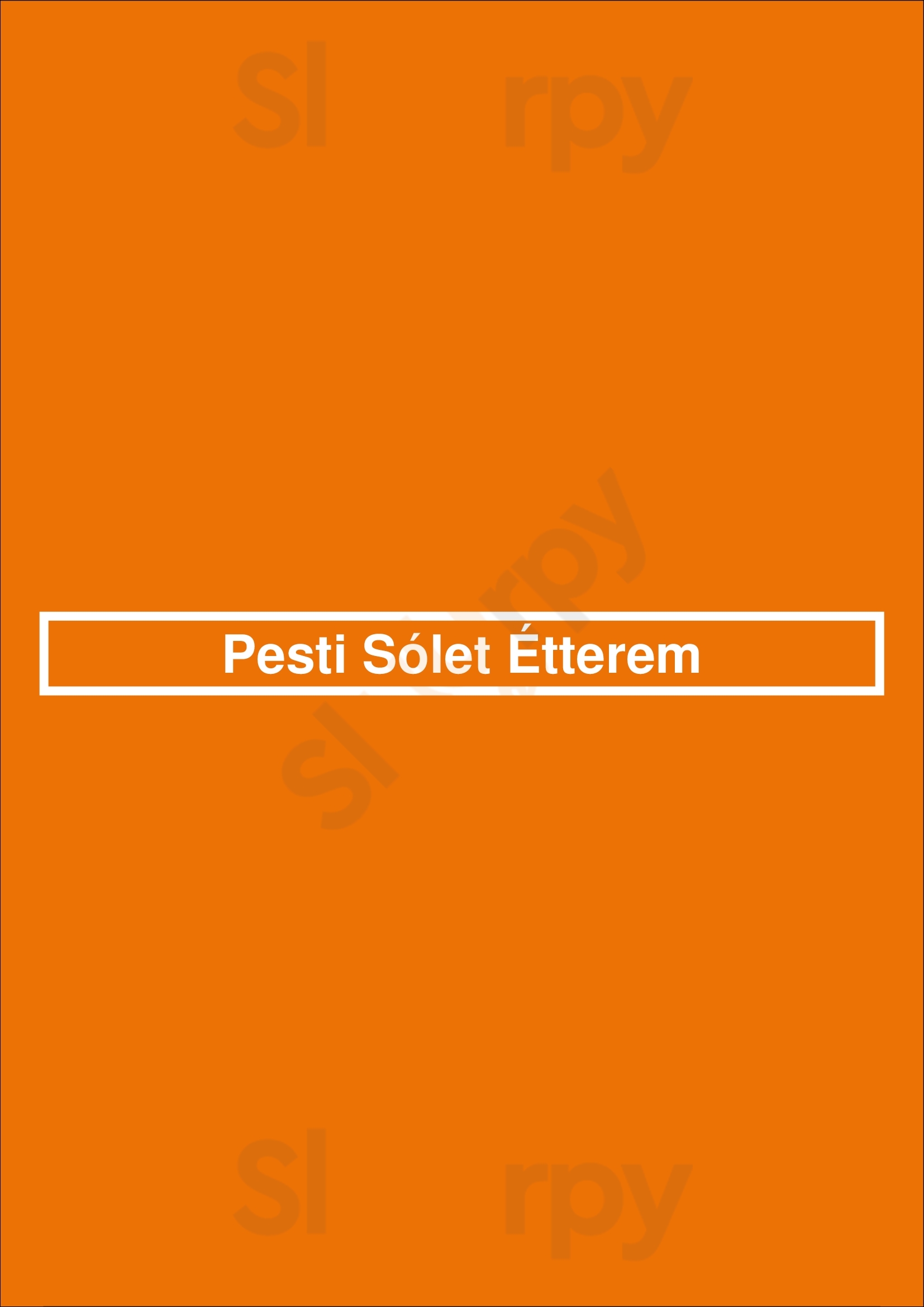 Pesti Sólet Étterem Budapest Menu - 1