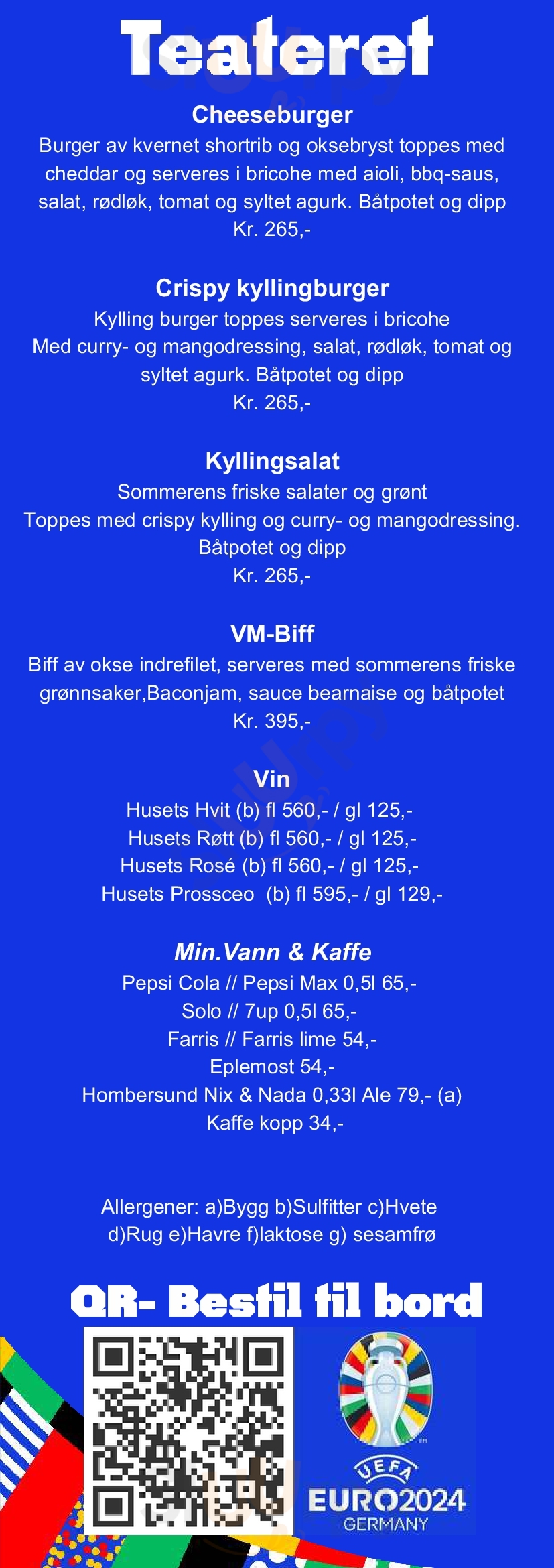 Teateret Kristiansand Menu - 1