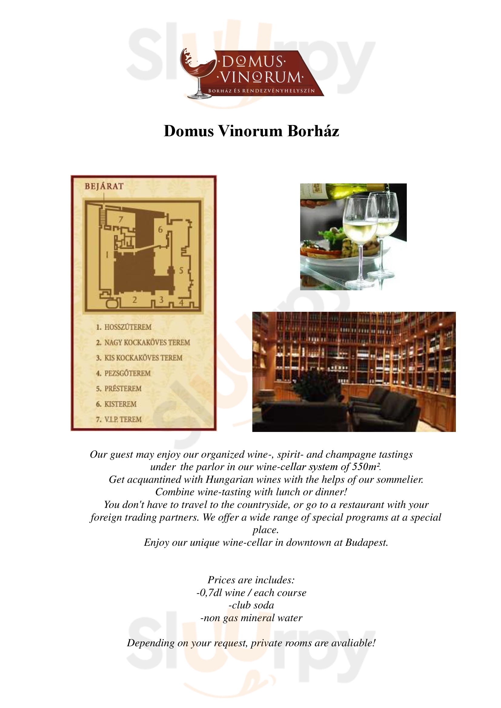 Domus Vinorum Wine House And Event Hall Budapest Menu - 1