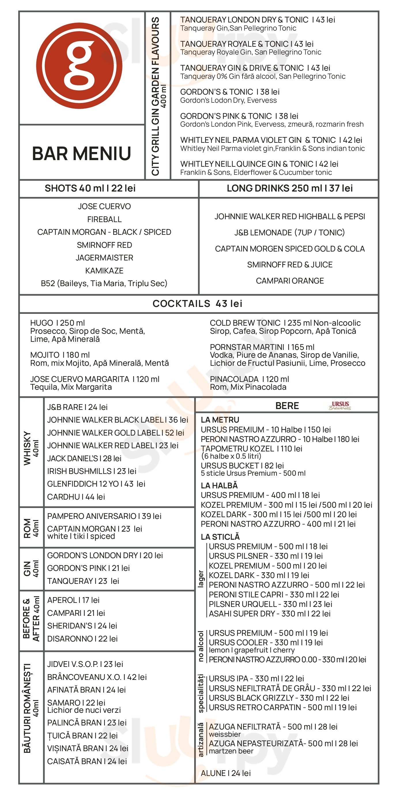 City Grill Covaci Bucharest Menu - 1