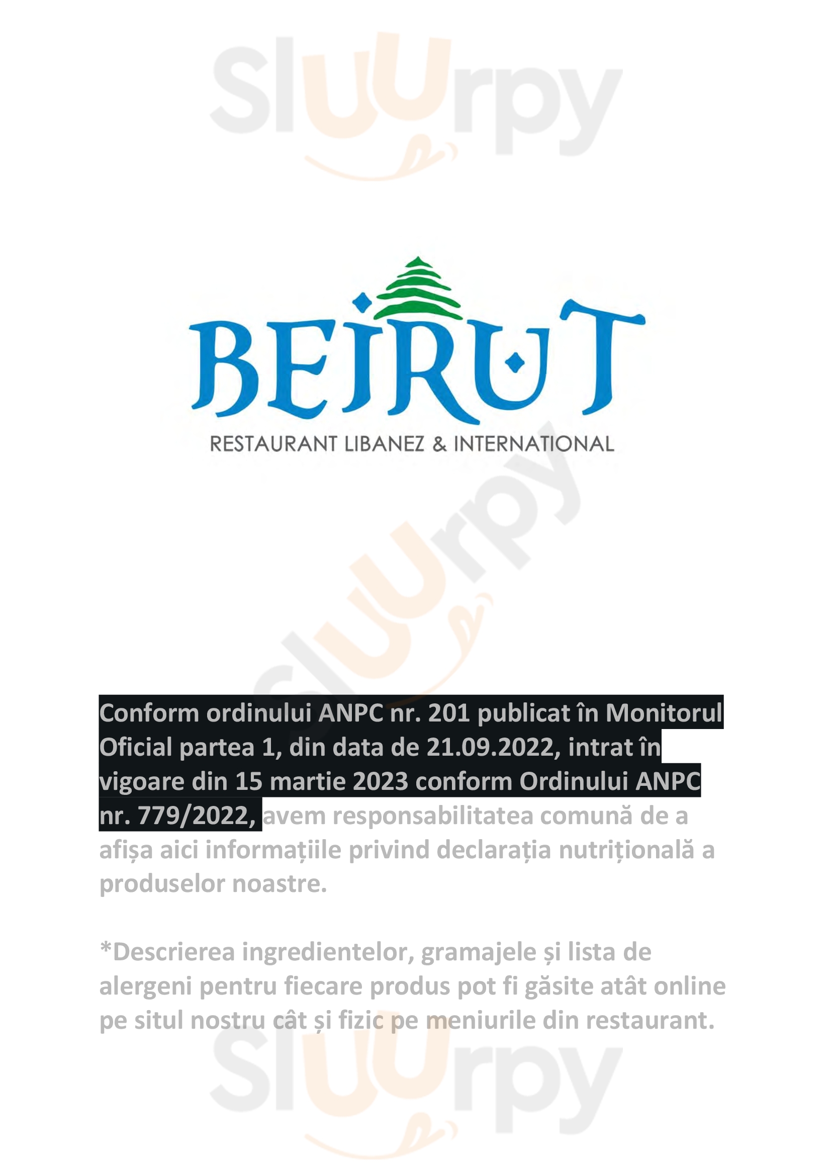 Beirut Bucharest Menu - 1