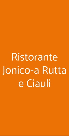 Ristorante Jonico-a Rutta E Ciauli, Siracusa