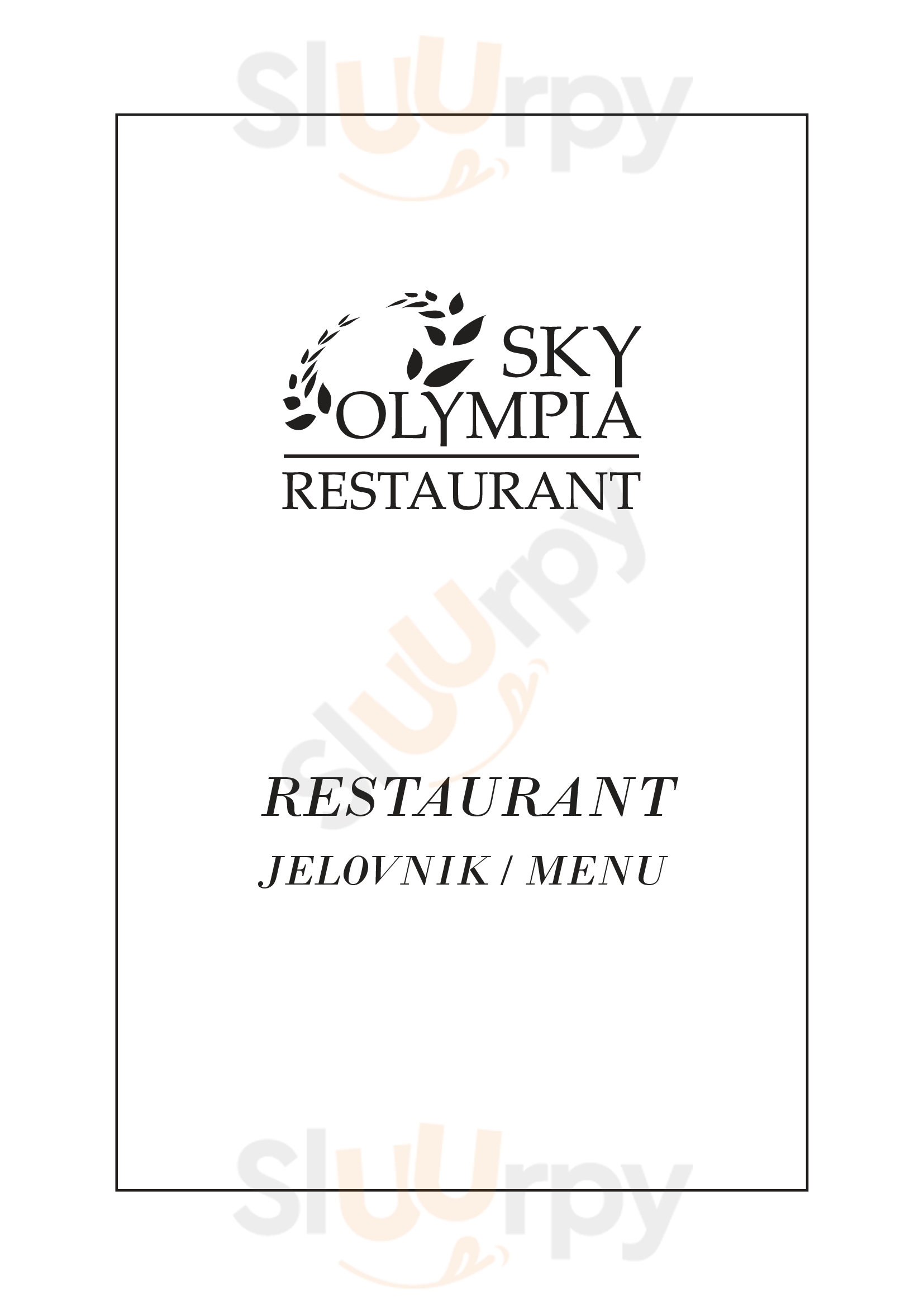 Sky Restaurant And Bar Split Menu - 1