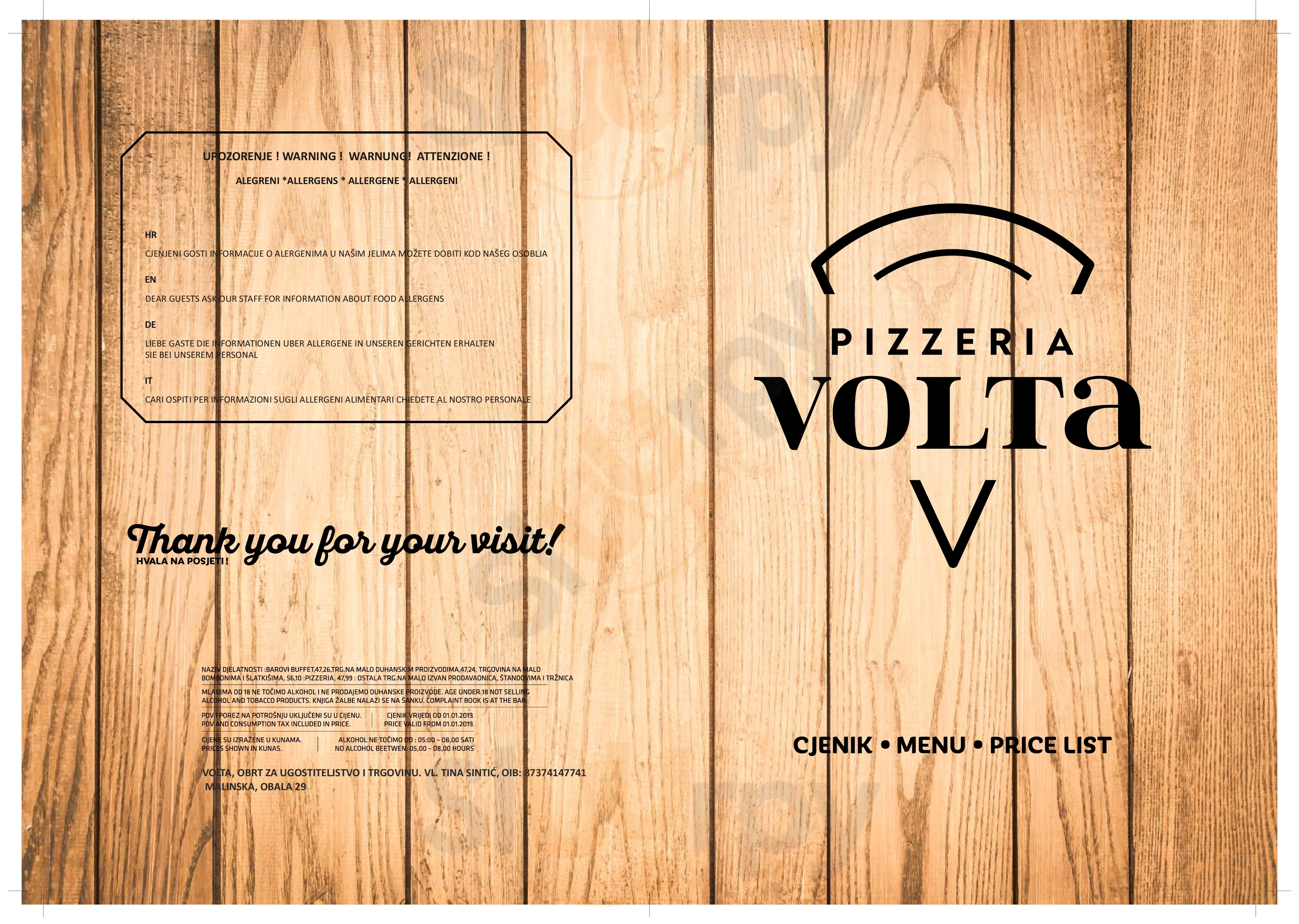 Bife Pizzeria Volta Malinska Menu - 1