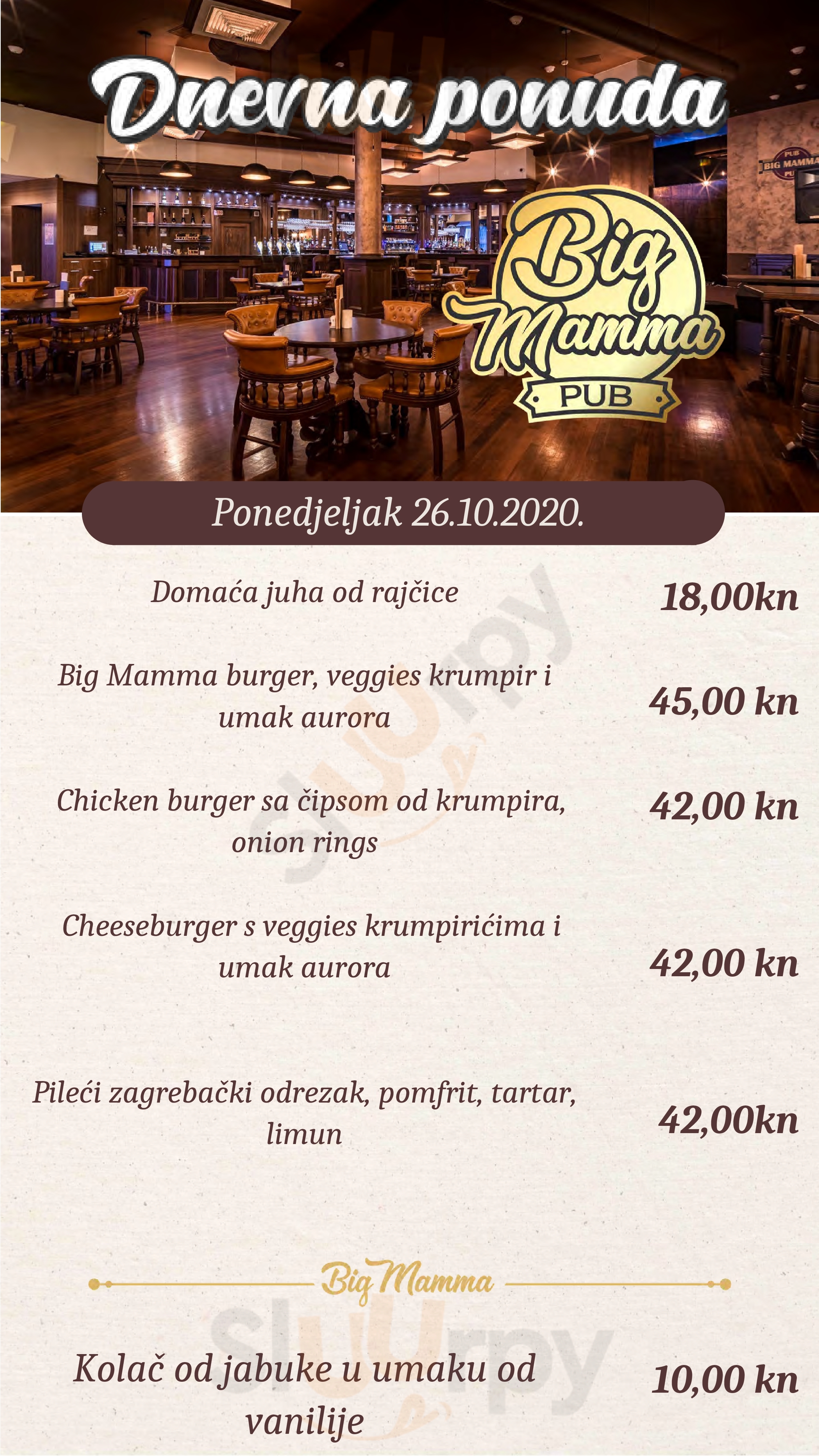 Big Mamma Pub Zagreb Menu - 1
