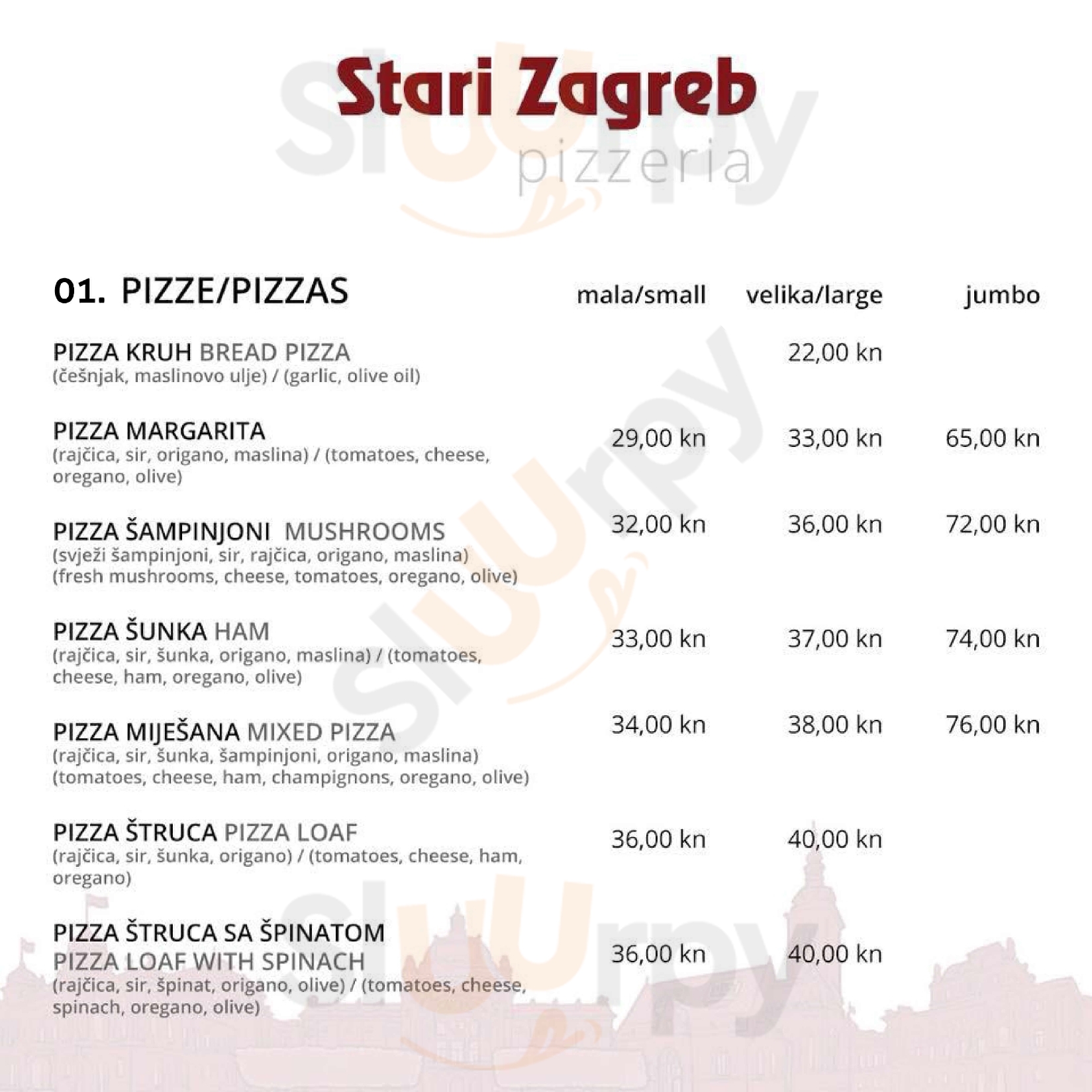 Stari Zagreb Pizzeria Zagreb Menu - 1