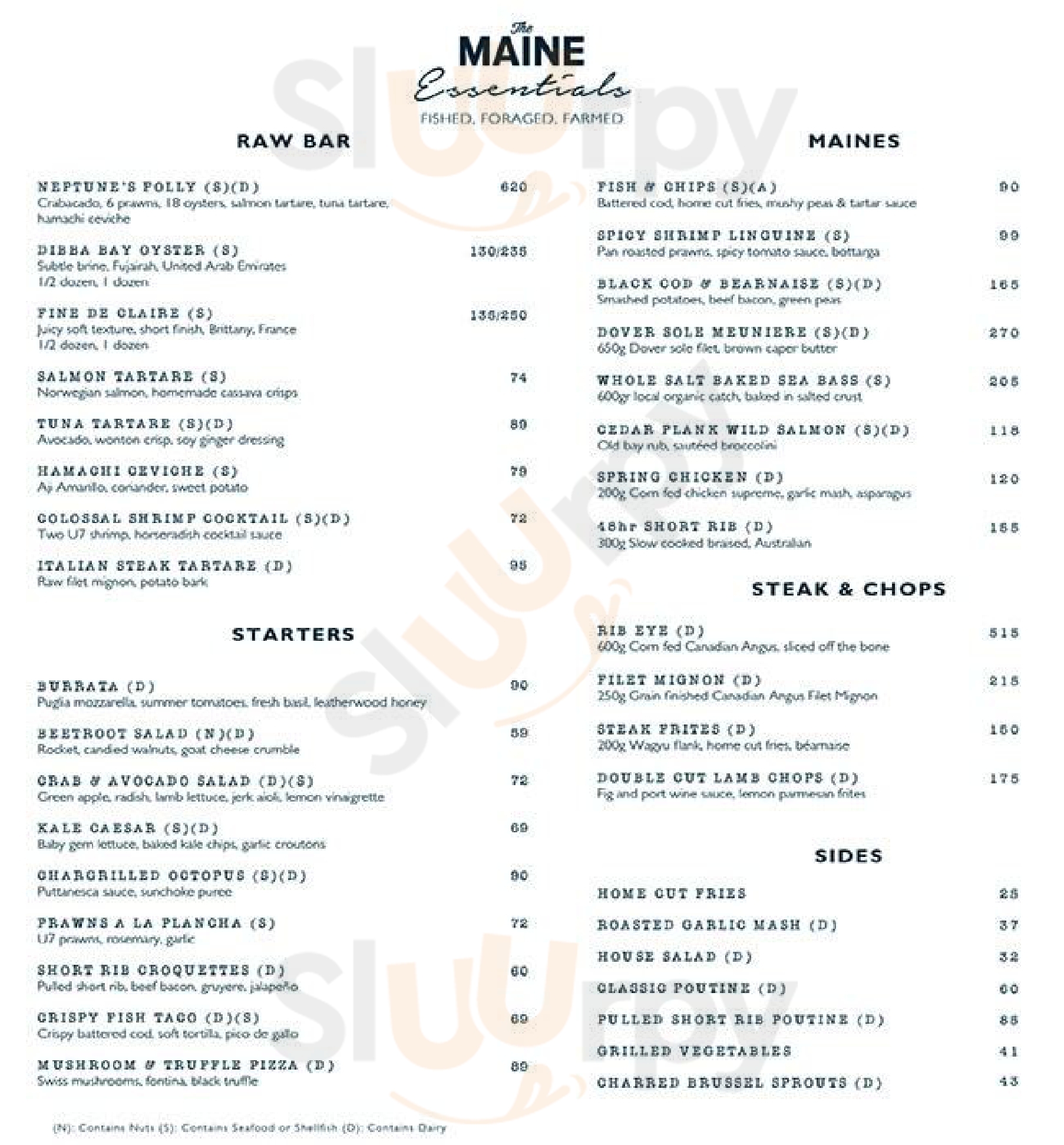 ‪the Maine Oyster Bar & Grill‬ دُبي Menu - 1