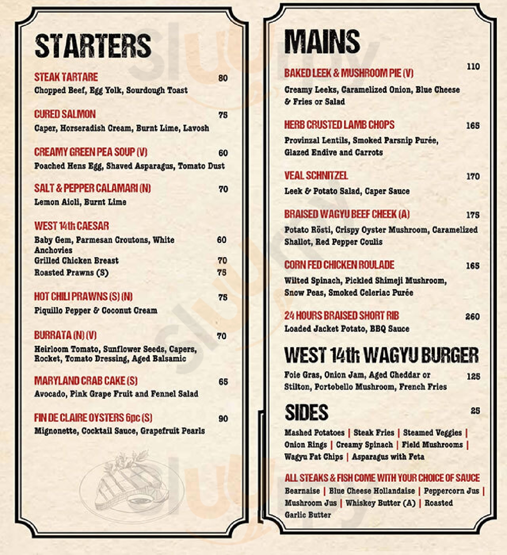 ‪west 14th Steakhouse - New York Grill And Bar‬ دُبي Menu - 1