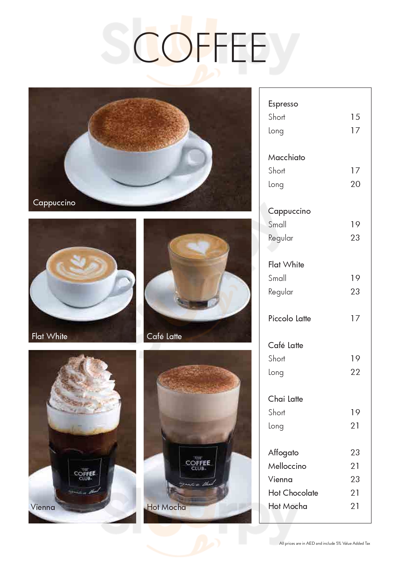 The Coffee Club Bluewaters Menu د بي Main Menu Sluurpy