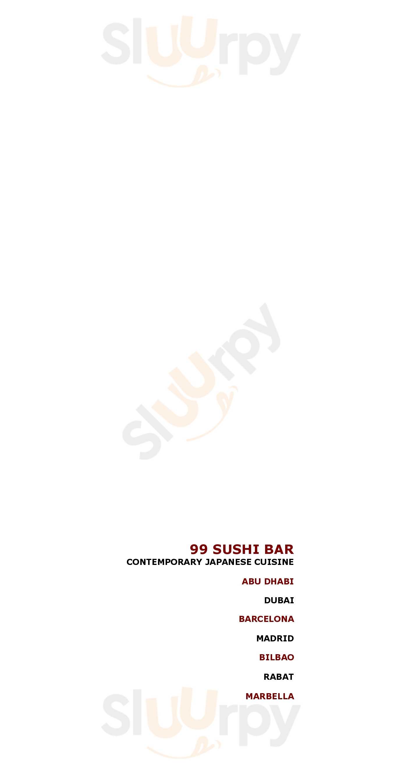 ‪99 Sushi Bar & Restaurant Abu Dhabi‬ أبو ظبي Menu - 1