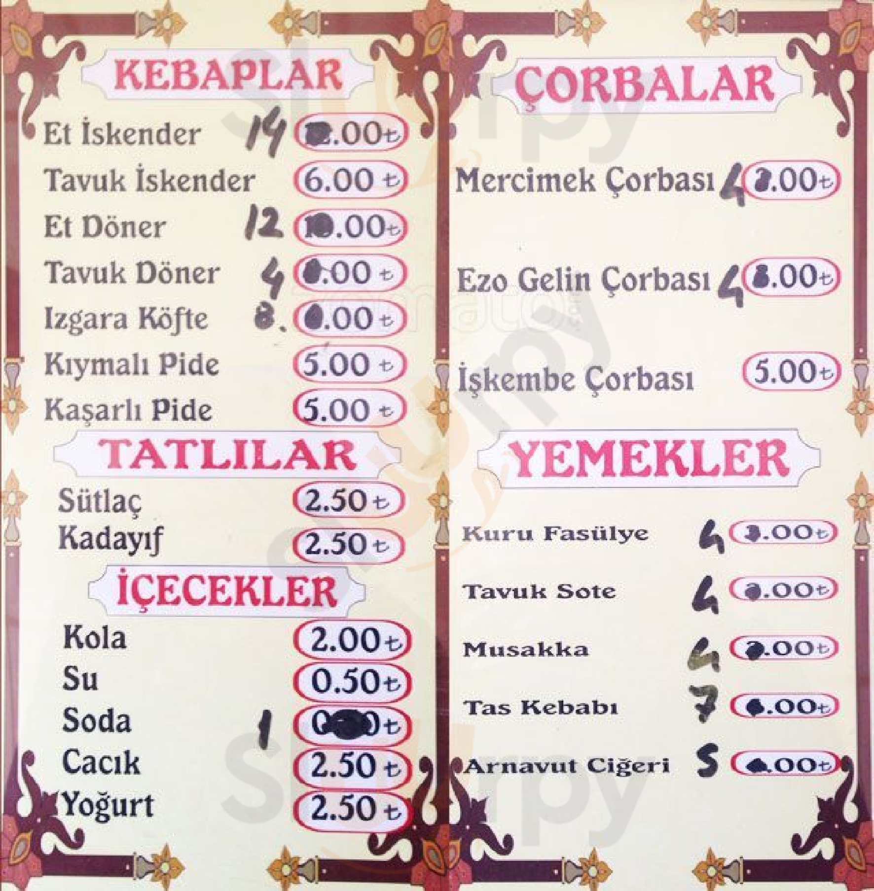 Oktay Lokantası Ankara Menu - 1