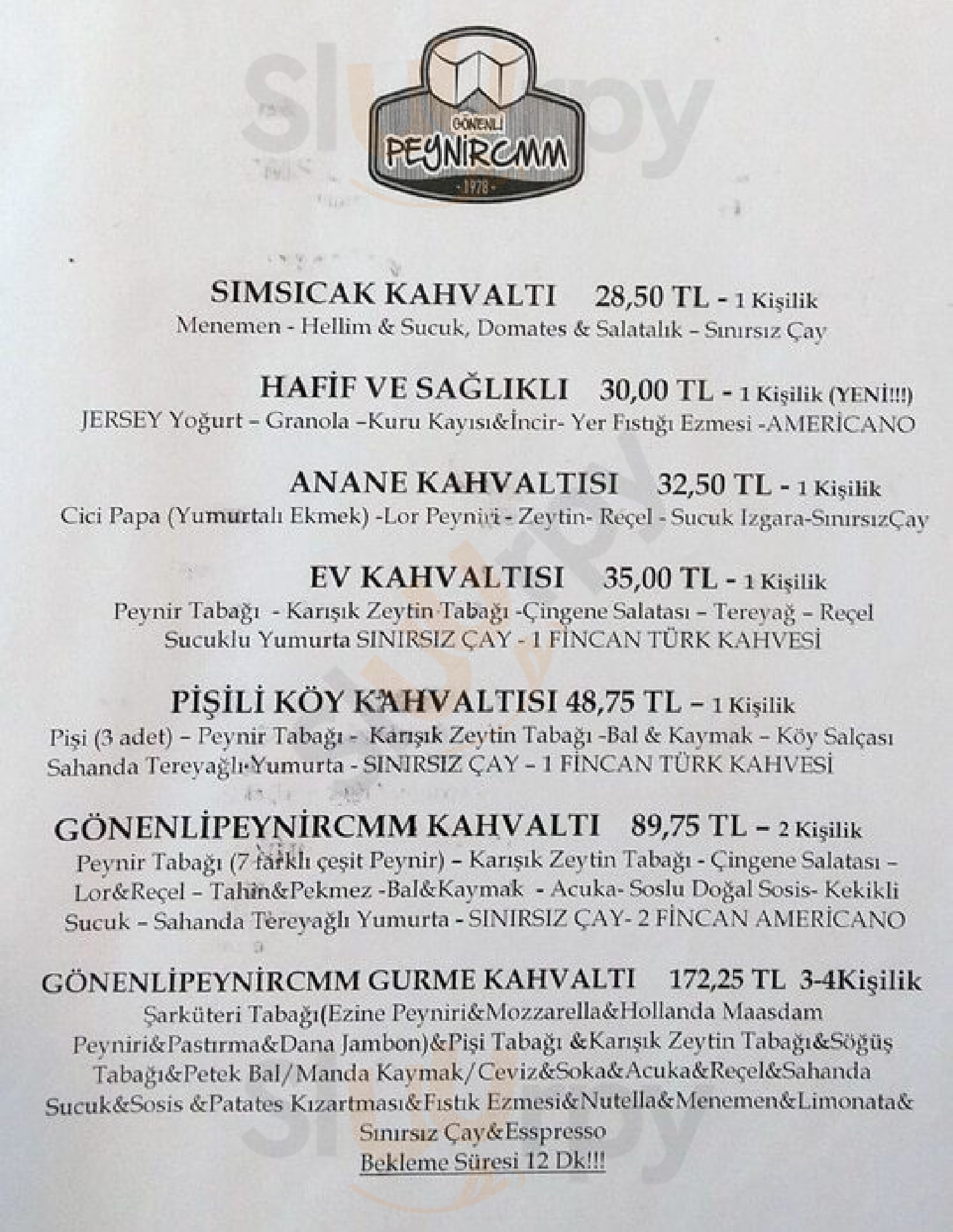 Gönenli Peynircmm Dikilitaş İstanbul Menu - 1