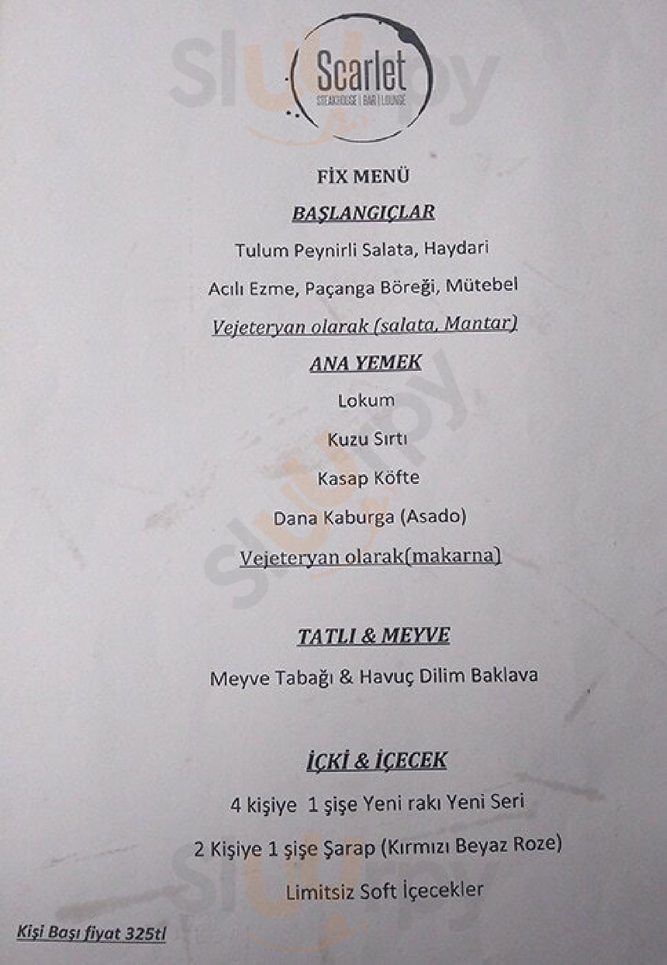 Scarlet İstanbul Menu - 1