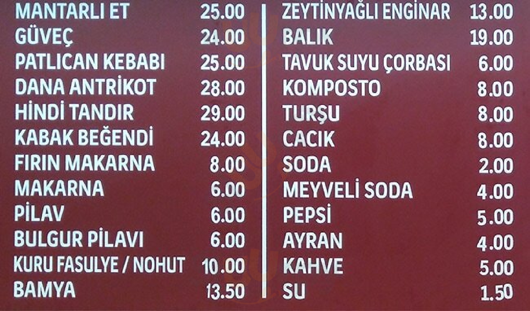 Piknik Köfte & Piyaz İstanbul Menu - 1