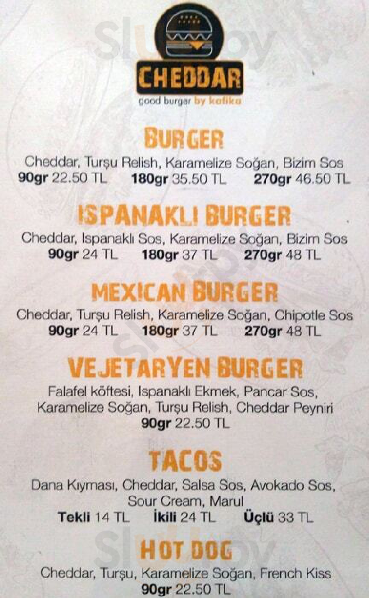 Cheddar Good Burger İstanbul Menu - 1