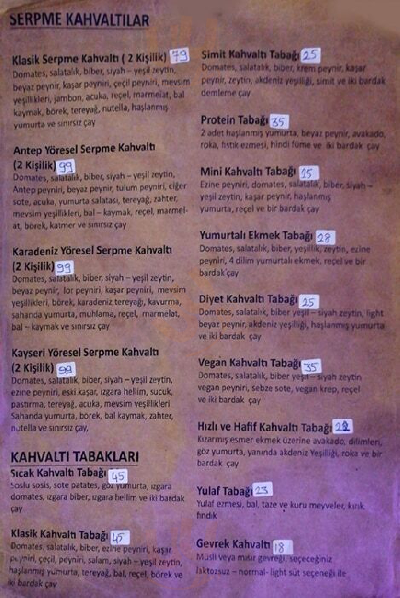Galata Kitchen Breakfast & Cafe İstanbul Menu - 1