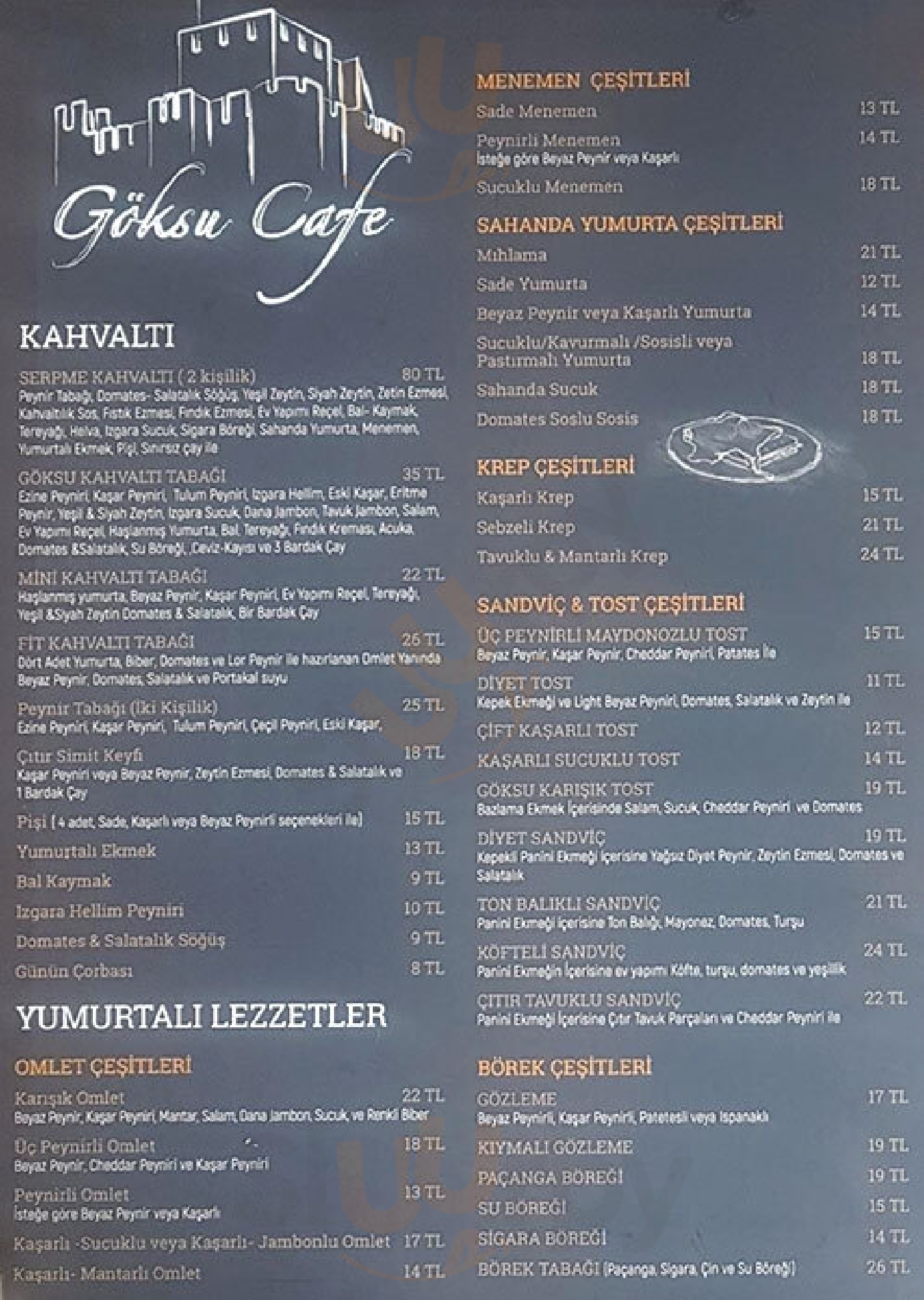 Göksu Cafe İstanbul Menu - 1