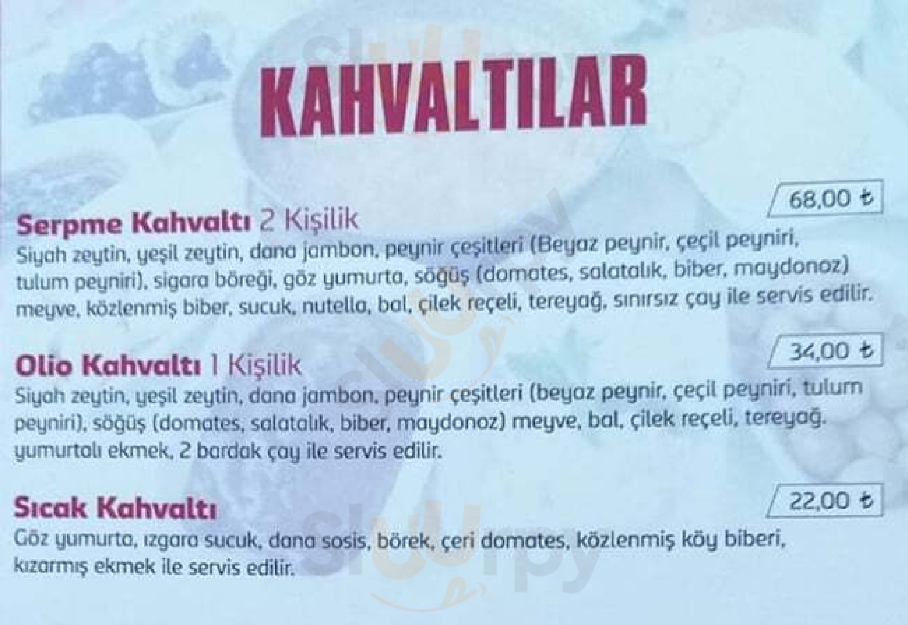 Olio Cafe & Restaurant İstanbul Menu - 1